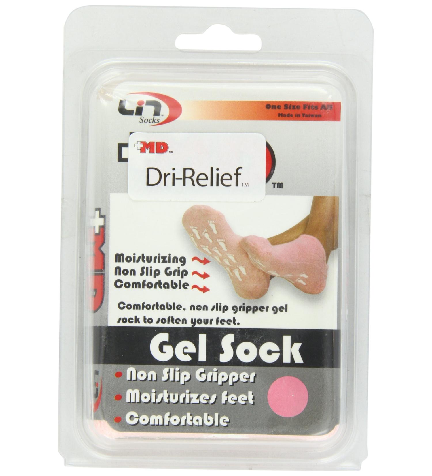 MD USA Gel Socks Pink Medium | Moisturizing Gel Infused | Comfortable Fit | 1 Pair - Buy Online on GoSupps.com