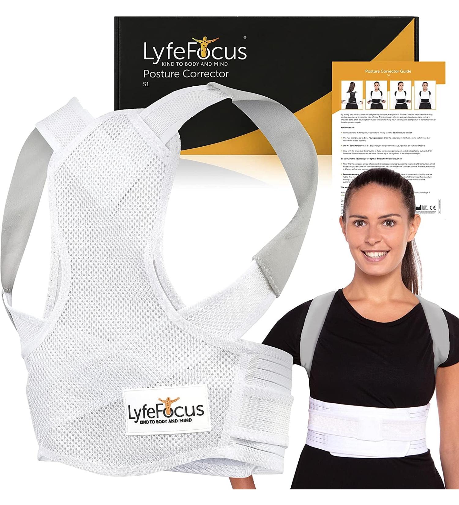 LyfeFocus S1 Premium Invisible Posture Corrector for Men & Women - White Medium, Pack of 1 - Buy Online on GoSupps.com