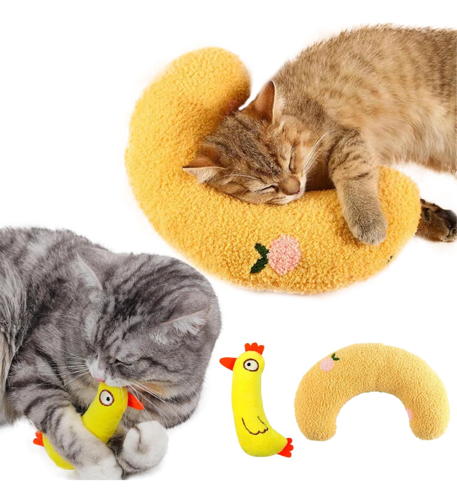 TYXHXTF 2 PCS Cat Toys Pillows for Cat Plush Pillow for Indoor Cats Kitten Chew Toys for Indoor Cats Kitten Teeth Cleaning Playing Soft Cat Hugging Pillow - Buy Online on GoSupps.com