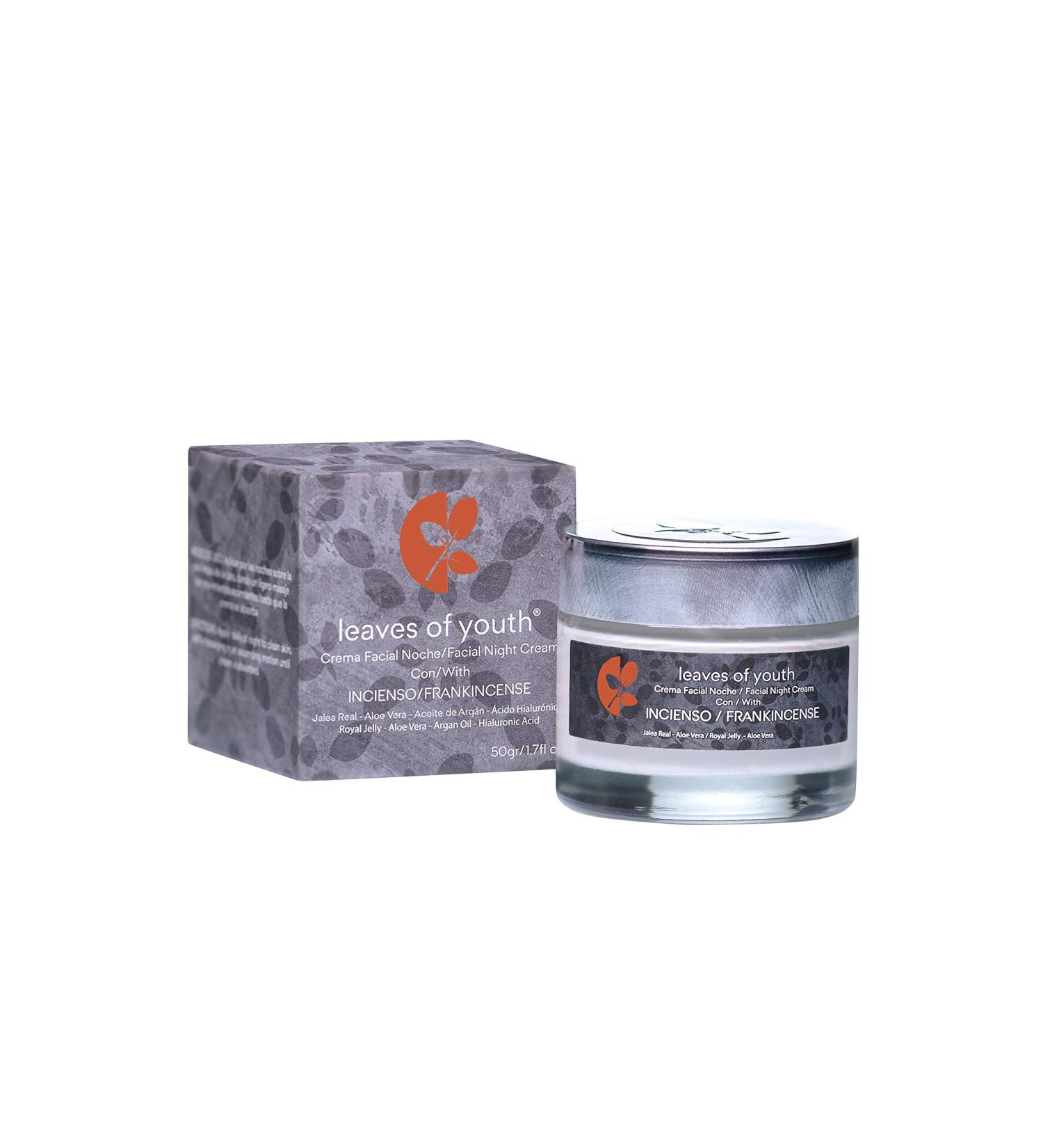 Leaves of Youth Facial Night Cream with FRANKINCENSE Reinforce Skin Improve its Tone and Flexibility Hydrates Moisturizes Brings Softness and Helps to Reduce Appearance of Wrinkles. Contains: Frankincense Hyaluronic A  - Buy Online on GoSupps.com