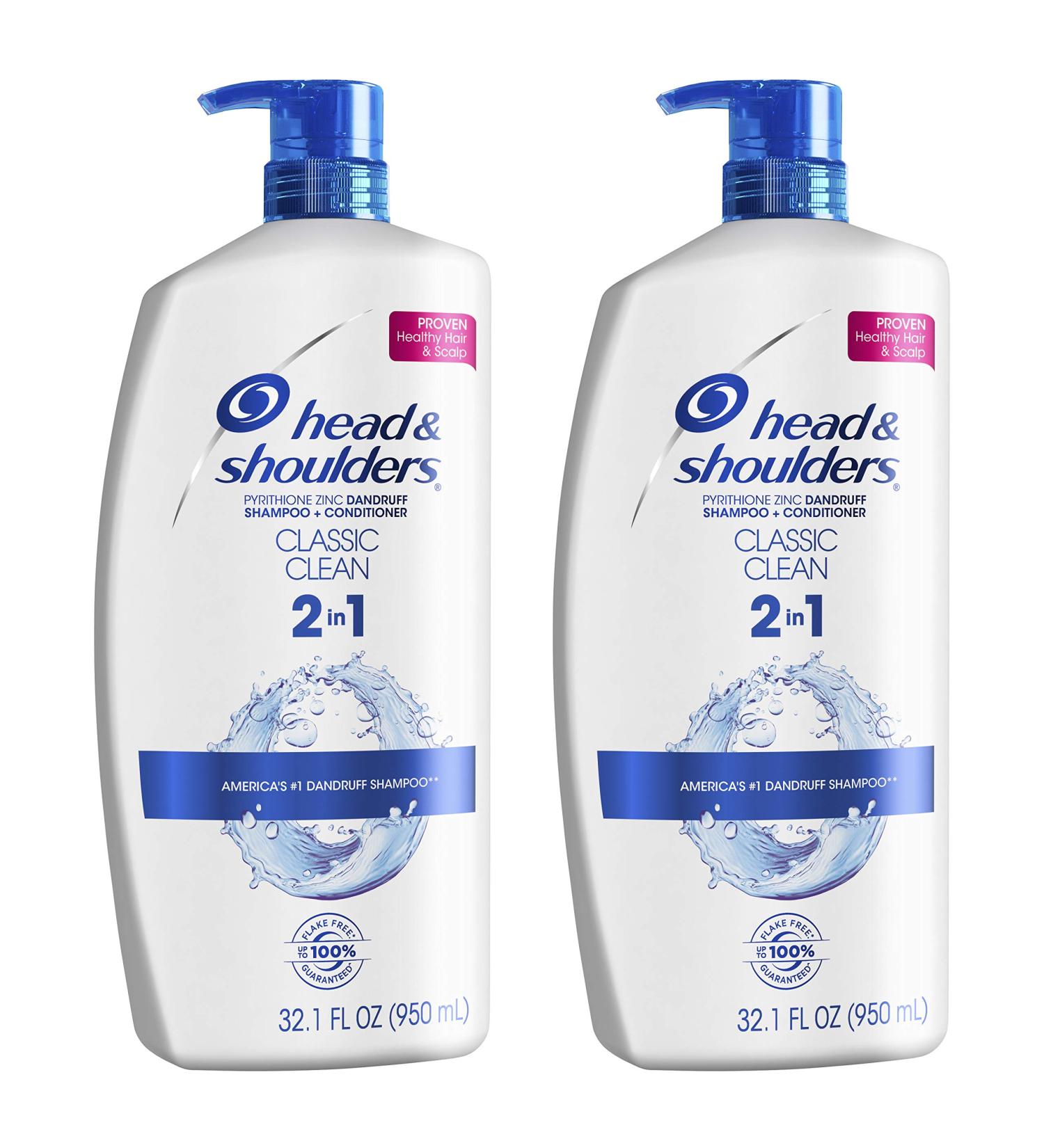 Head and Shoulders 2 in 1 Anti Dandruff Shampoo and Conditioner, Classic Clean Scent, 32.1 fl oz Twin Pack - For All Hair Types, Color Treated, Curly Hair - Buy Online on GoSupps.com
