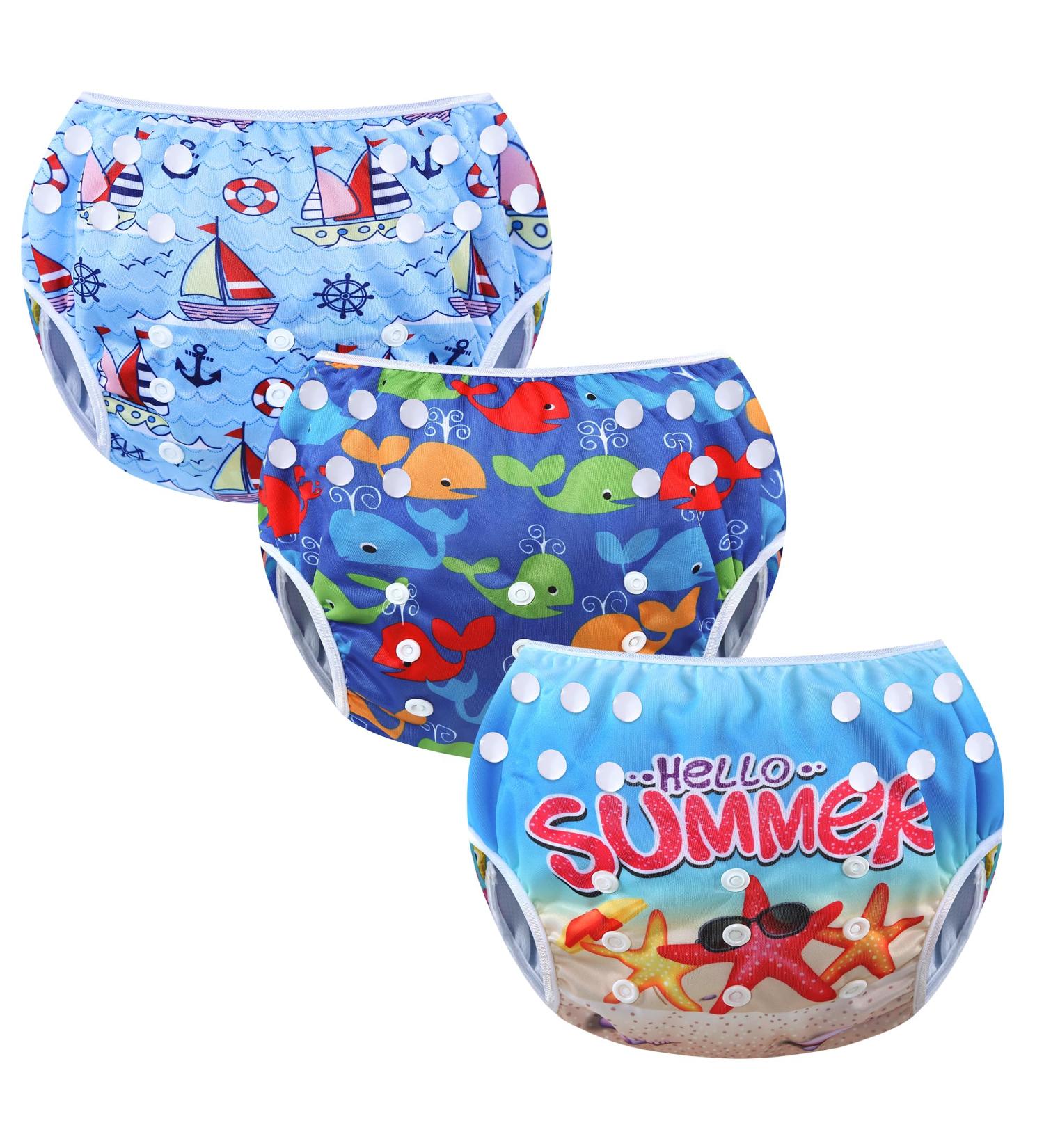 Mixidone Reusable Swimming Diaper for Toddlers | Adjustable Baby Swim Trousers (0-3 Years) - Eco-Friendly Swim Trunks for Pools & Beaches - Buy Online on GoSupps.com