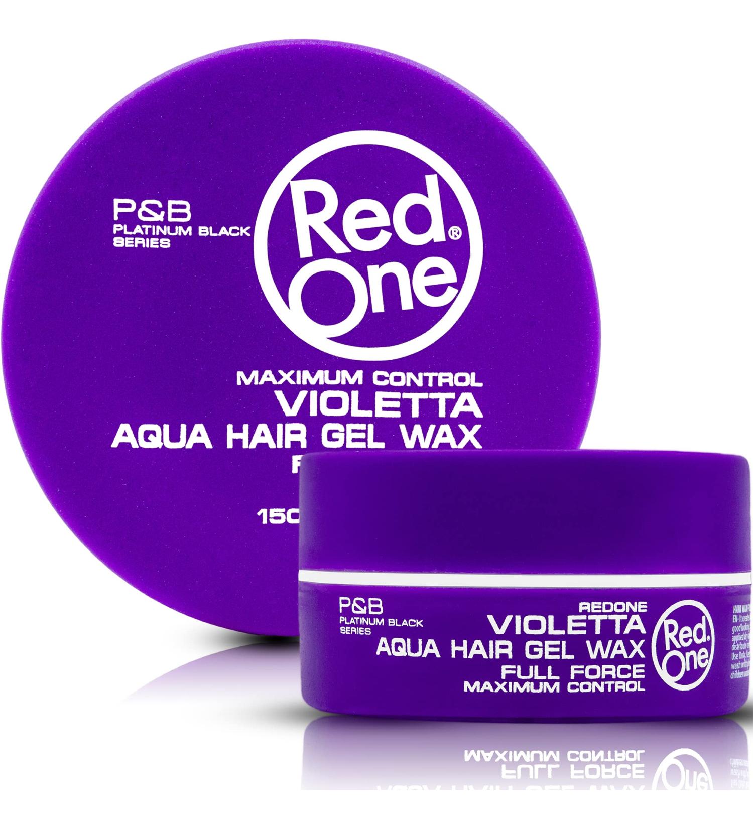 RedOne Aqua Hair Gel Wax Maximum Control Violetta 150ml - Strong Hold Styling Gel for All Hair Types - Buy Online on GoSupps.com