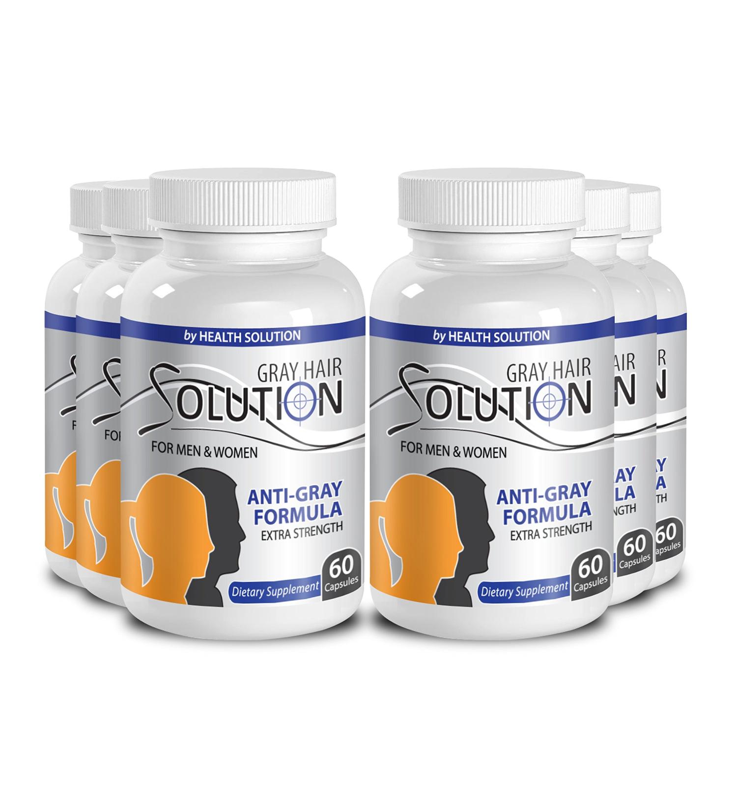 Organic Horsetail Extract - Gray Hair Solution for Men and Women - Gray Hair Eliminator (6 Bottles 360 Capsules) - Buy Online on GoSupps.com