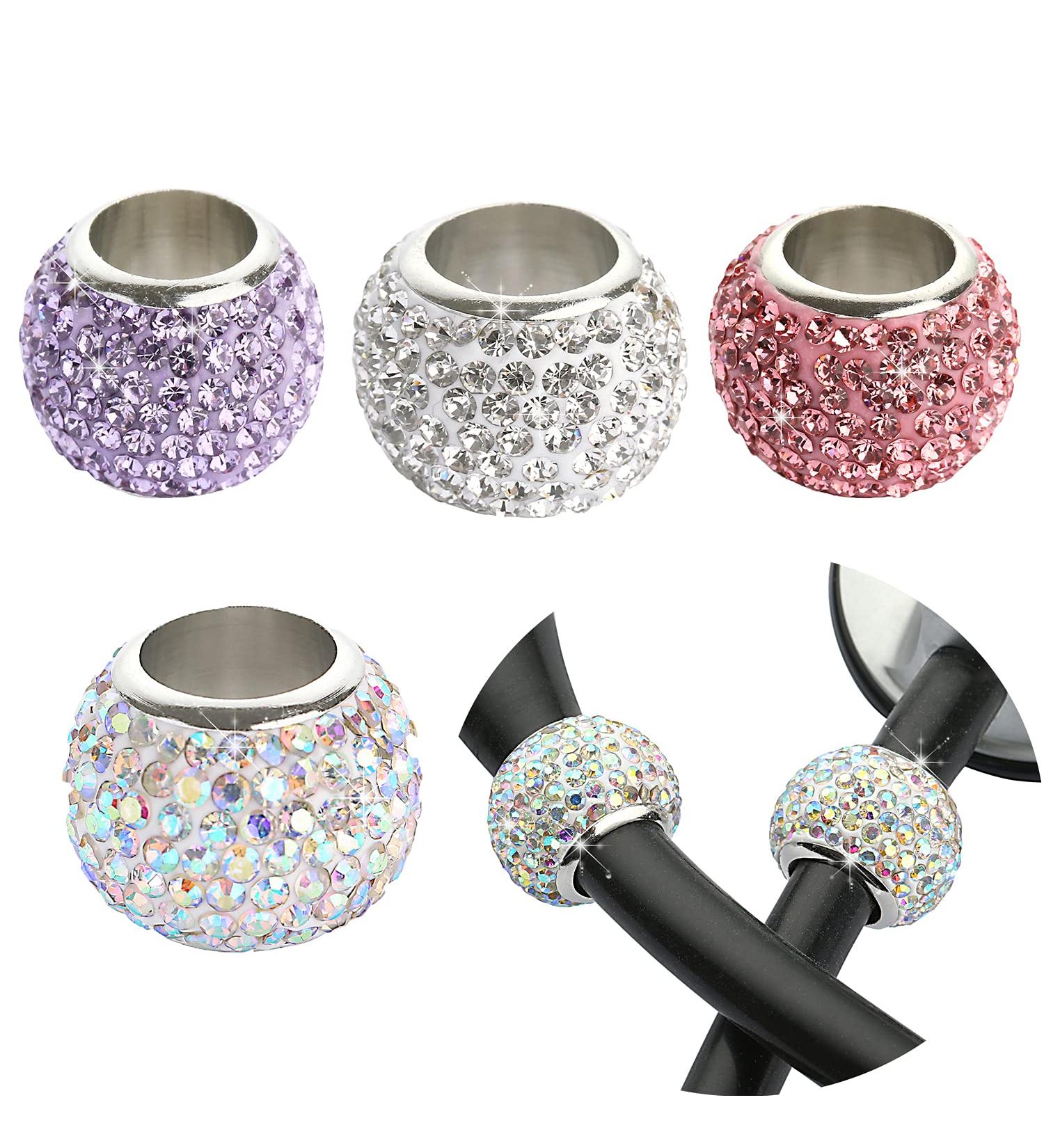 Bling Crystal Stethoscope Charms Set - Round ID Name Tags for Nurse RT Vet - Violet Kiss Crystal - Buy Online on GoSupps.com
