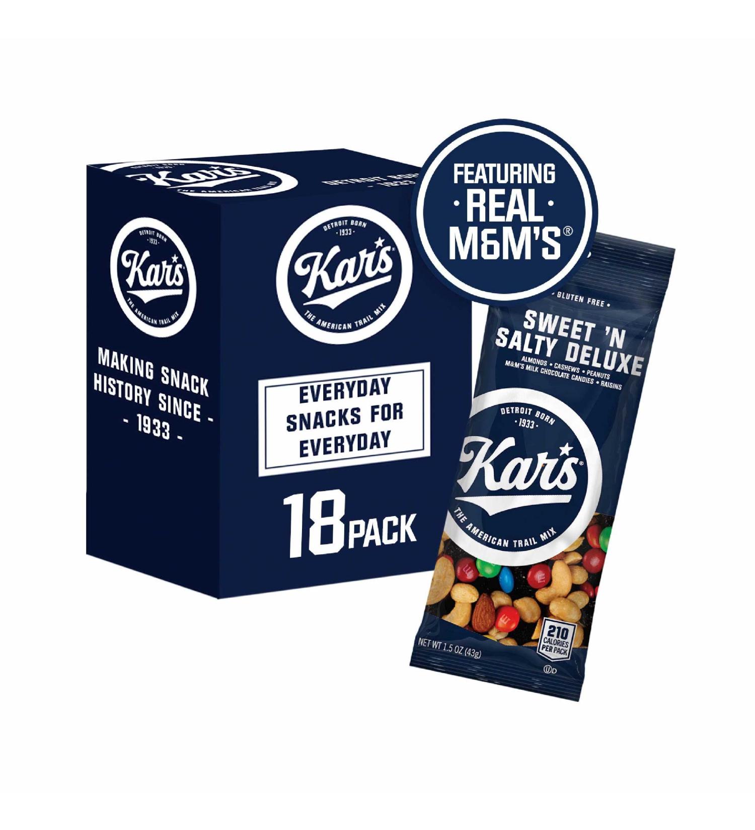 Kars Nuts Sweet N Salty Deluxe Trail Mix - 18 Pack, 1.5 oz Individual Packs, Gluten-Free Snacks - Buy Online on GoSupps.com