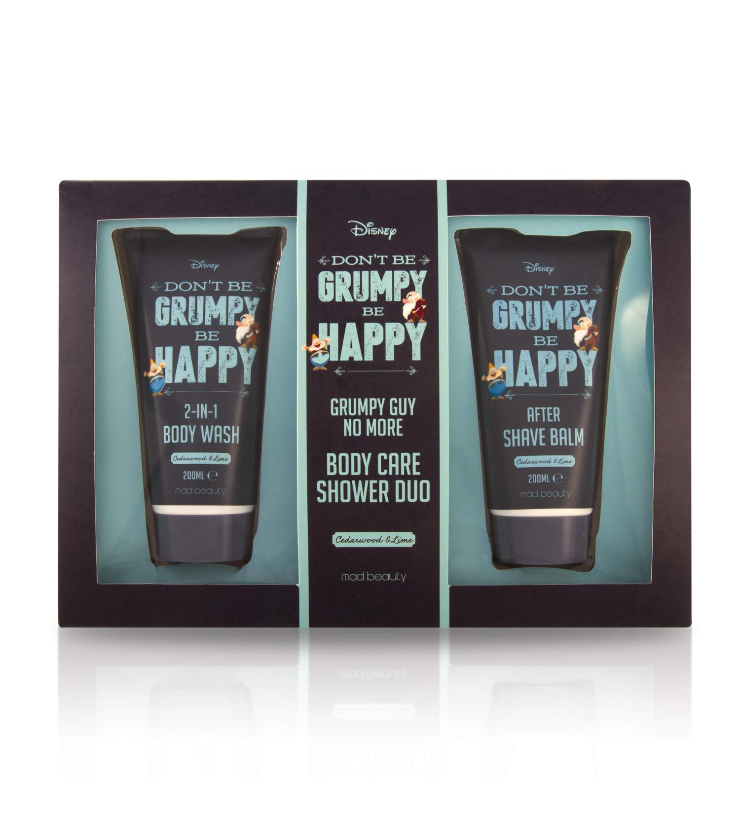 MAD BEAUTY Disney Grumpy Body Care Shower Duo Cedarwood and Lime Body Wash and After Shave Balm (Each 200 ML) Grumpy Guy No More Shower Travel Set Gift Set for Men Disney Fans