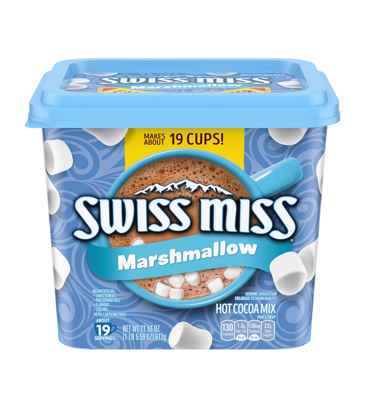 Swiss Miss Hot Cocoa Drink Mix Milk Chocolate with Marshmallows 21.59 oz Easy-Grip Canister - Buy Online on GoSupps.com