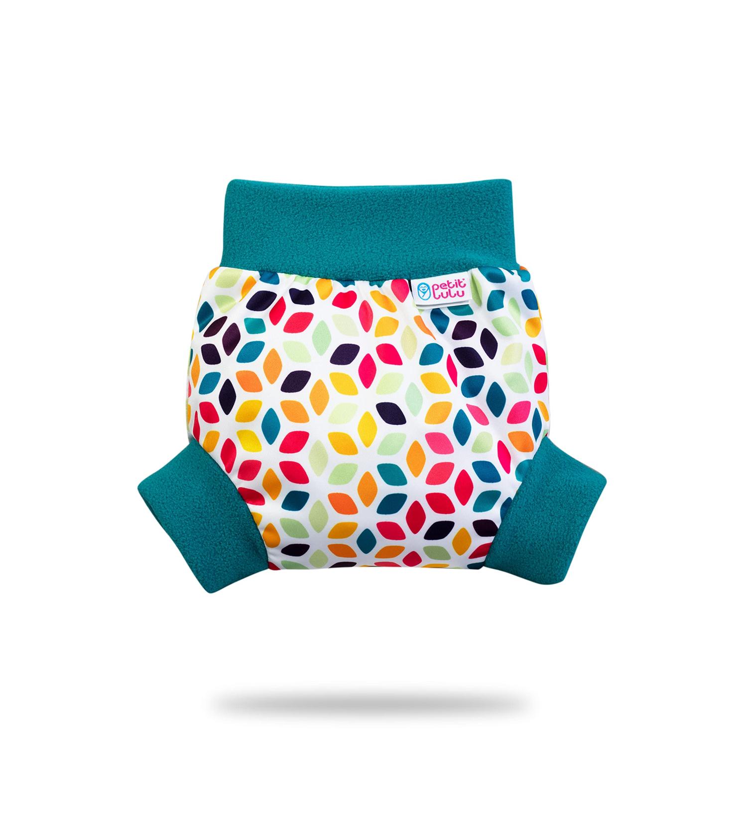 Petit Lulu Waterproof Pull-Up Overpants Size M (6-10 kg) | Floral Cubes | Eco-Friendly Fleet Diapers | EU Made - Buy Online on GoSupps.com