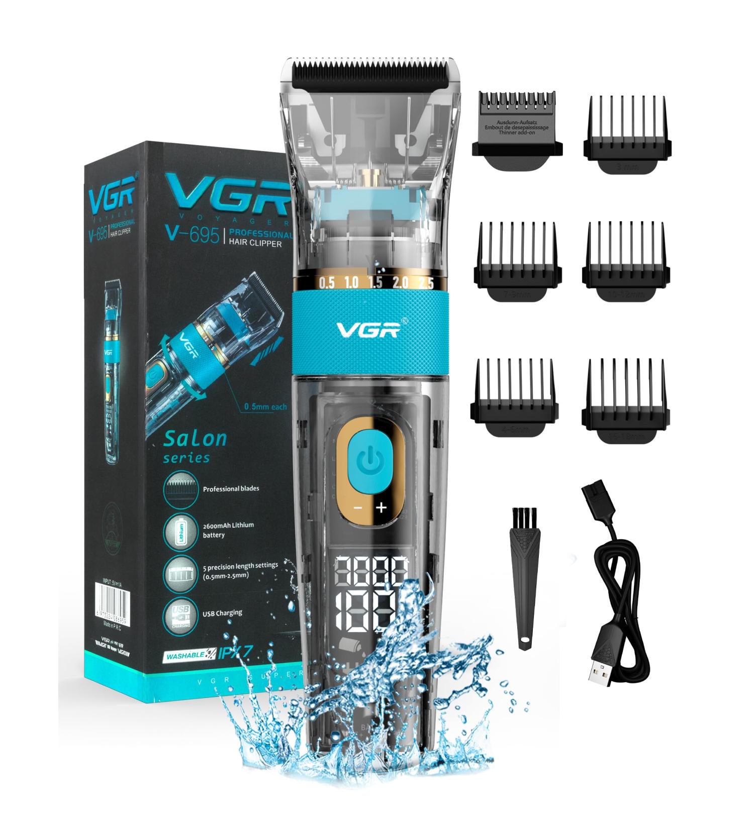 VGR Professional Hair Clippers for Men - Cordless & Waterproof 3 Adjustable Speeds USB Rechargeable LED Display - Best Electric Barber Clippers for Precision Hair Cutting - Buy Online on GoSupps.com