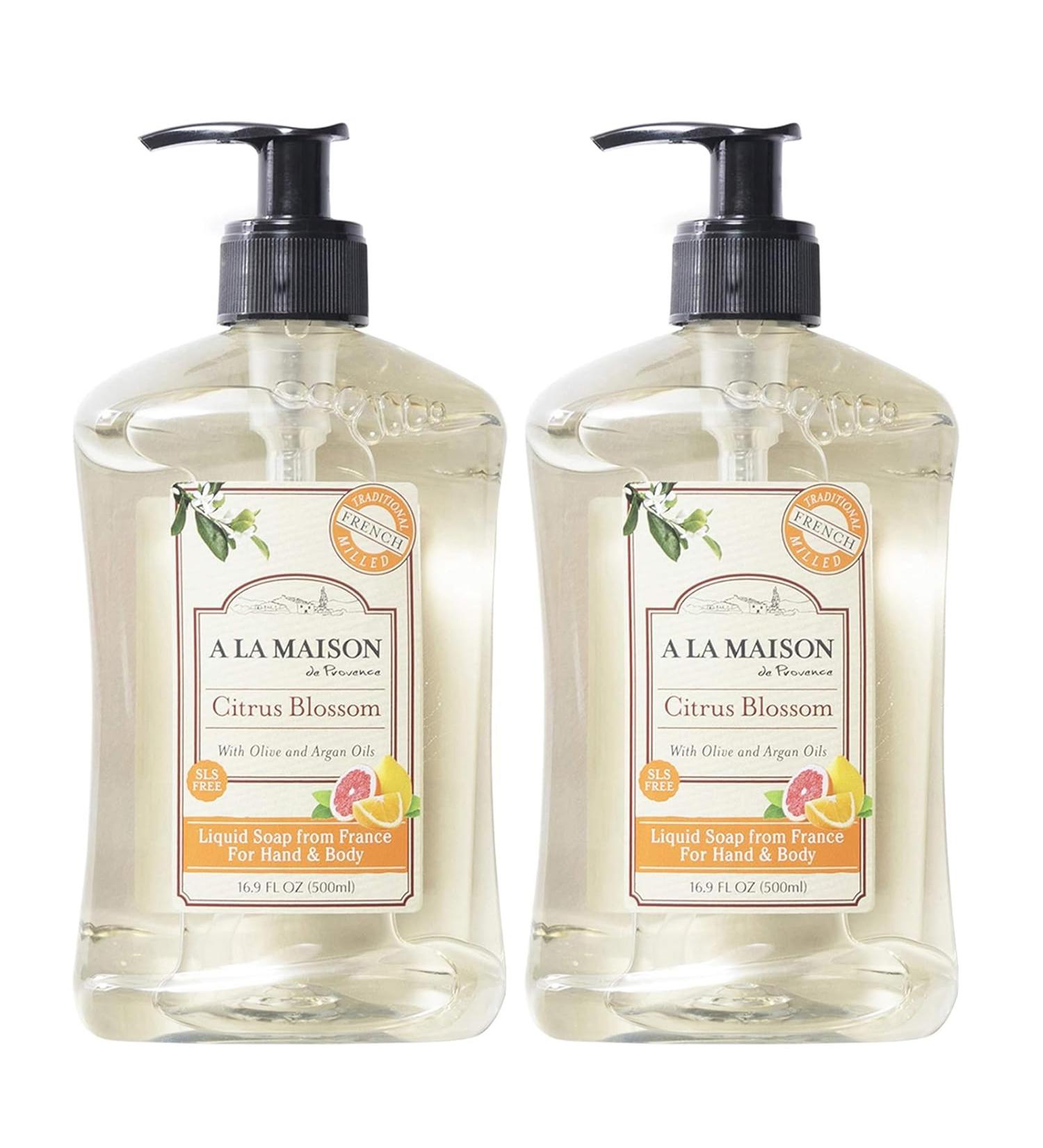 A LA MAISON French Liquid Hand Soap Citrus Blossom - Natural Hand Wash Made with Essential Oils - Biodegradable Plant-Based Vegan Cruelty-Free Alcohol & Paraben Free (16.9 oz 2 Pack) - Buy Online on GoSupps.com