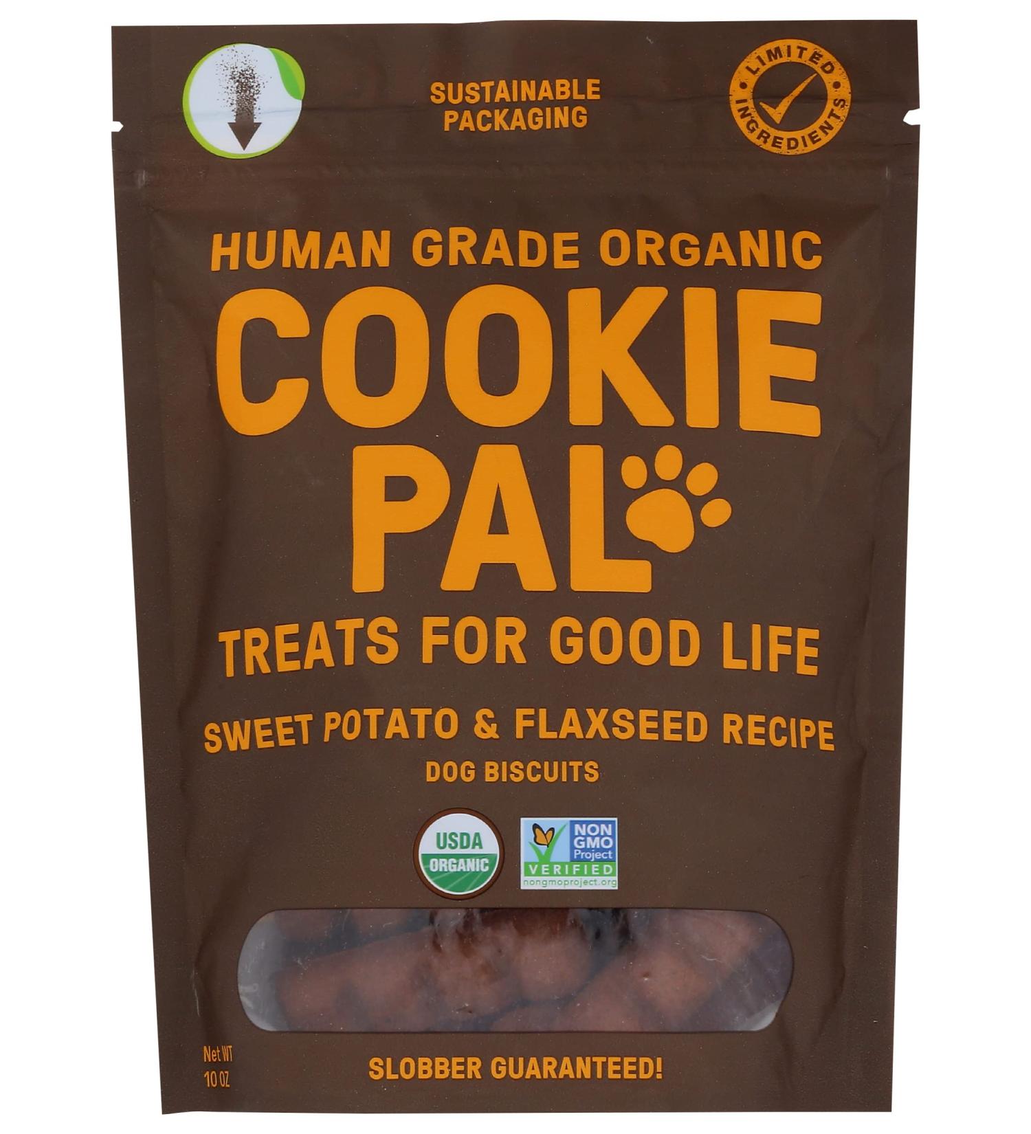 Cookie Pal Organic Sweet Potato & Flaxseed Dog Treats - 10 OZ | Healthy Pet Snacks - Buy Online on GoSupps.com