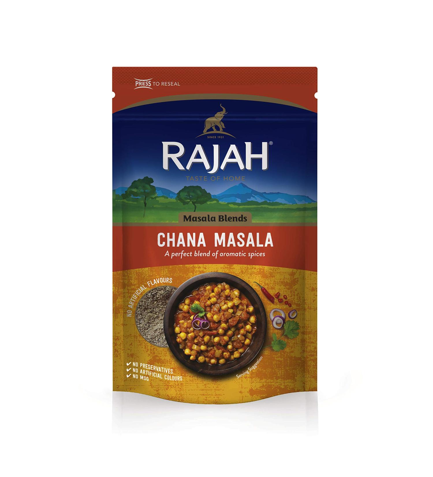 Rajah Chana Masala - Authentic Indian Chickpea Curry Spice Blend (80g) - Buy Online on GoSupps.com