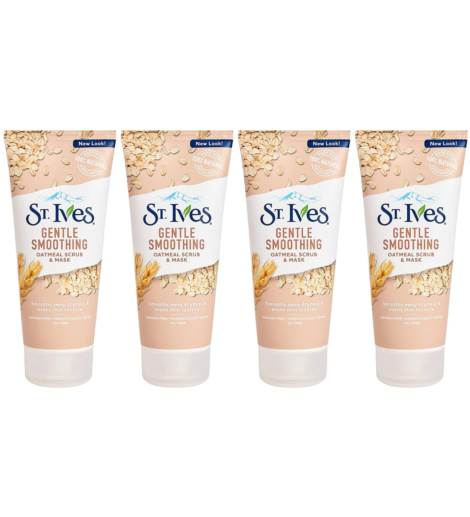 St. Ives Smooth & Nourished Scrub & Mask Oatmeal 6 oz (Pack of 4)
