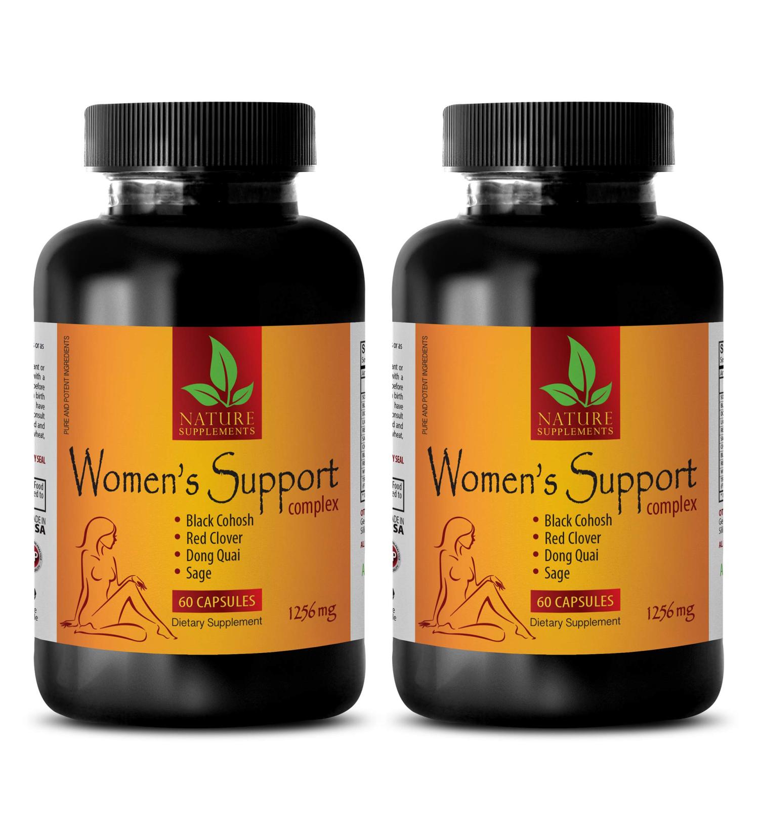 Women's Support Complex 1256mg - Menopause Energy & Balance Supplements - Hair Skin Vitamins - Red Clover Herb - 120 Caps - Buy Online on GoSupps.com