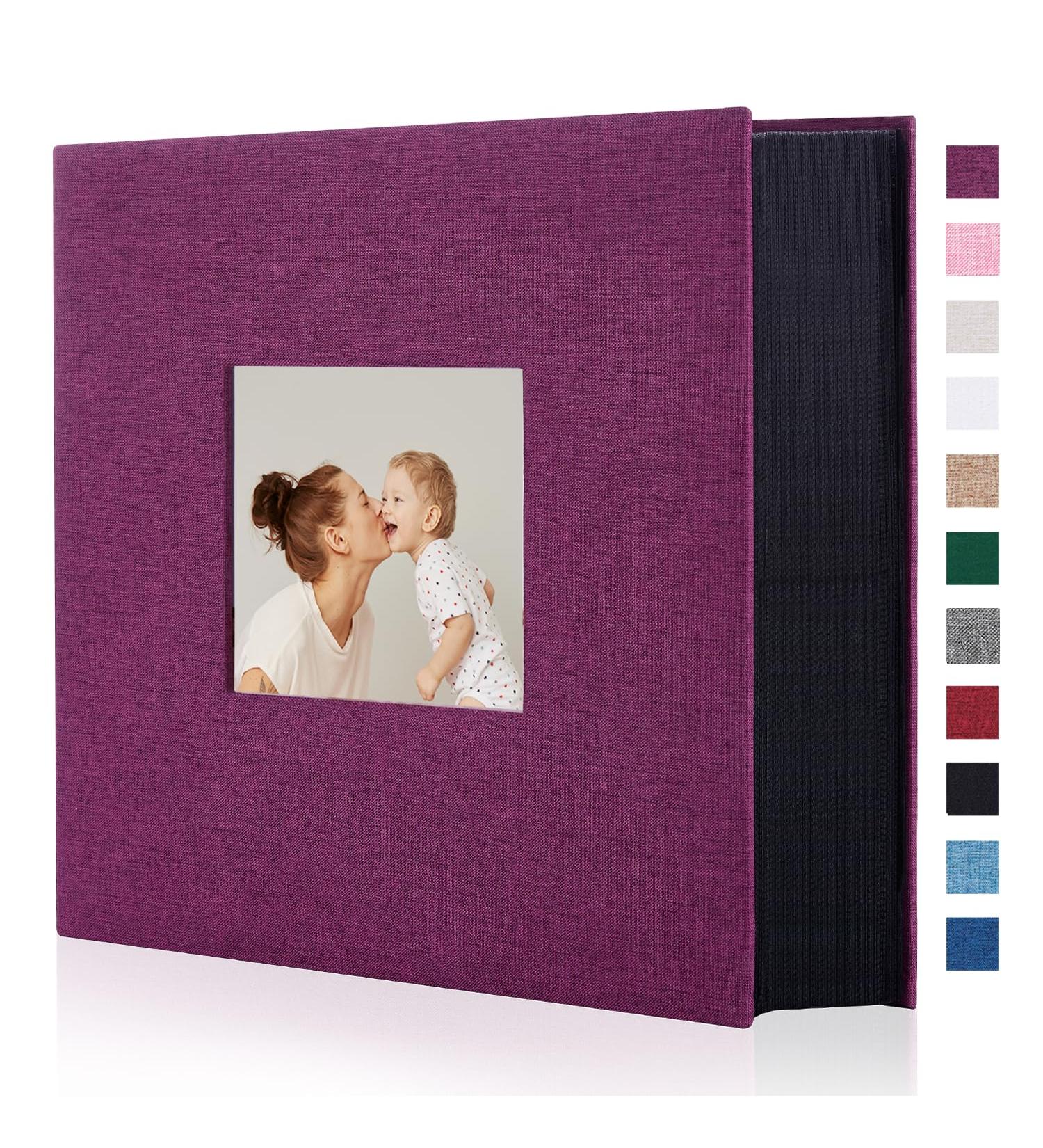 Miaikoe 6x4 Photo Album - Large Capacity Linen Album Book for Family Wedding - 600 Pockets (Purple) - Buy Online on GoSupps.com