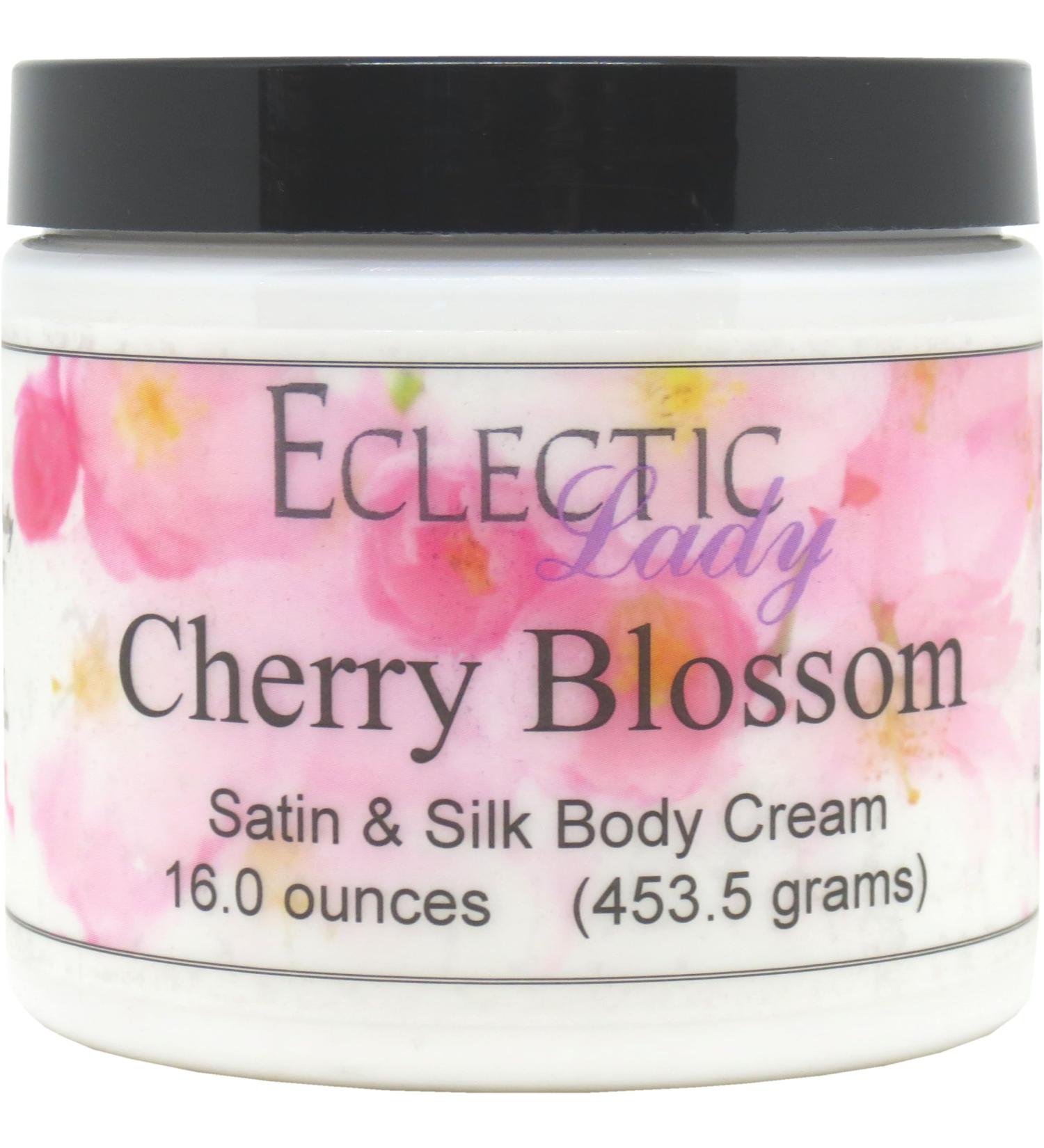 Eclectic Lady Cherry Blossom Satin and Silk Cream Body Cream Body Lotion 16 oz - Shea Butter Aloe Silk Amino Acids Vitamin E Phthalate-Free Handcrafted in USA - Perfect For Women 16 Ounce (Pack of 1) - Buy Online on GoSupps.com