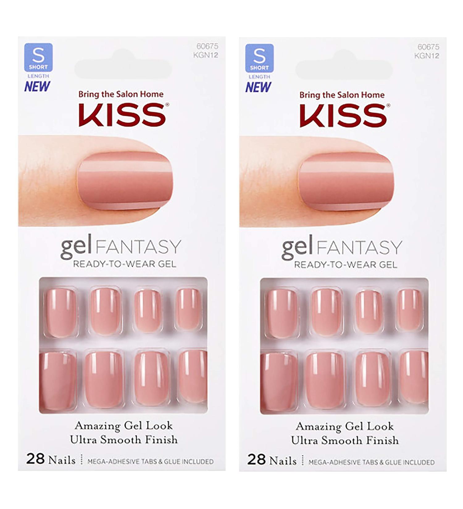 2-Pack Kiss Gel Fantasy KGN12 Ribbons Short Design Nails - Adhesive Tabs & Glue Included | Shop Internationally - Buy Online on GoSupps.com