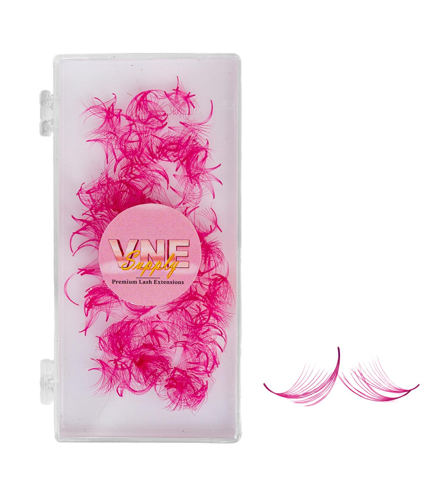 Pink 6D Premade Volume Lash Extensions | VNE 500 Fans Colorful Mega Volume | 14mm D Curl - Single Color Box - Buy Online on GoSupps.com