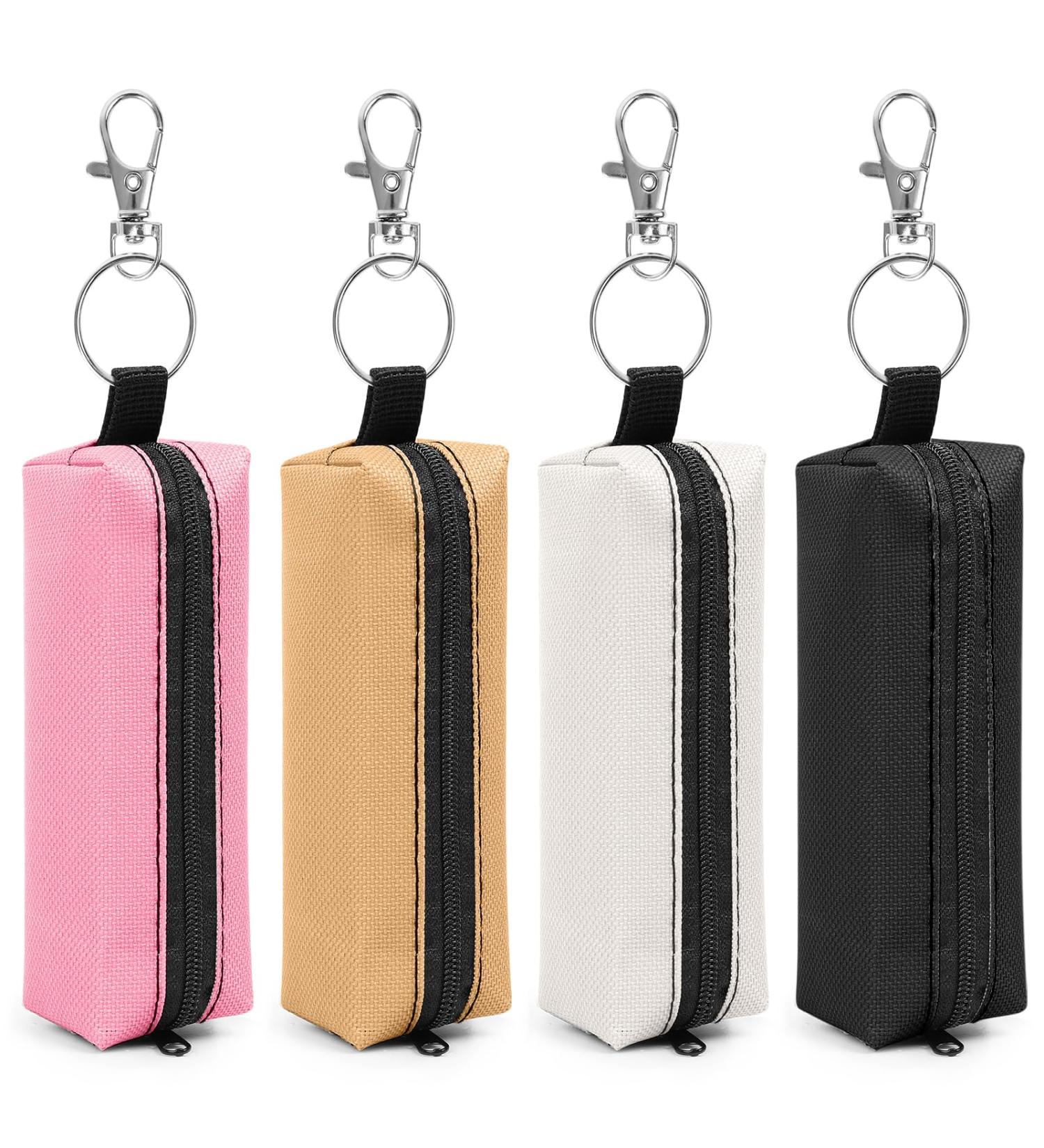 4PCS Lip Balm Holder Set - Keychain Zipper Lip Gloss & Chapstick Holder - Perfect Gift for Women - Buy Online on GoSupps.com