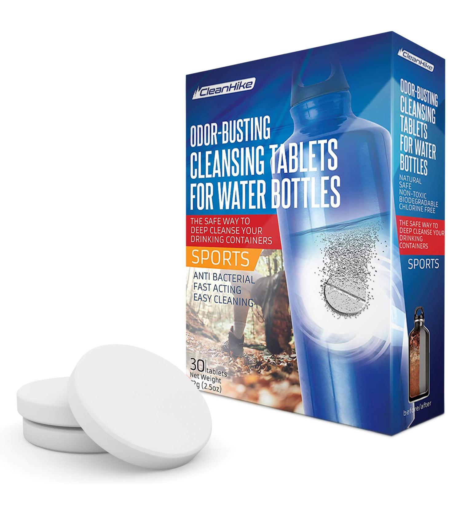 30 All-Natural Tumbler Water Bottle Cleaning Tablets - Stainless, Plastics, Ceramic & Glass - Individually Packed - (1 Pack) - Buy Online on GoSupps.com