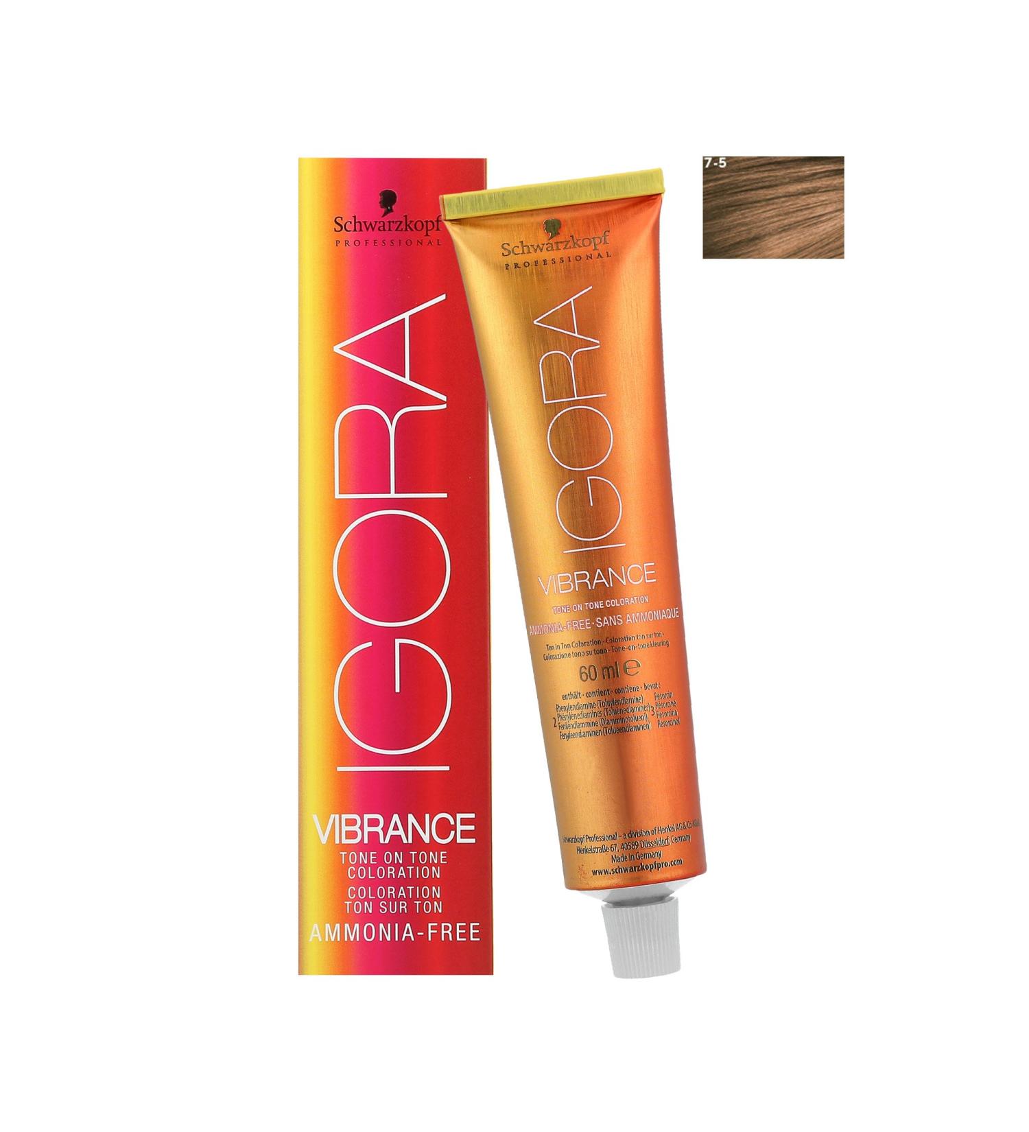 Schwarzkopf IGORA Vibrance - 7-5 Medium Blonde Gold Tube 60 ml 7-5 Medium Blonde Gold 60 ml (1 pack)