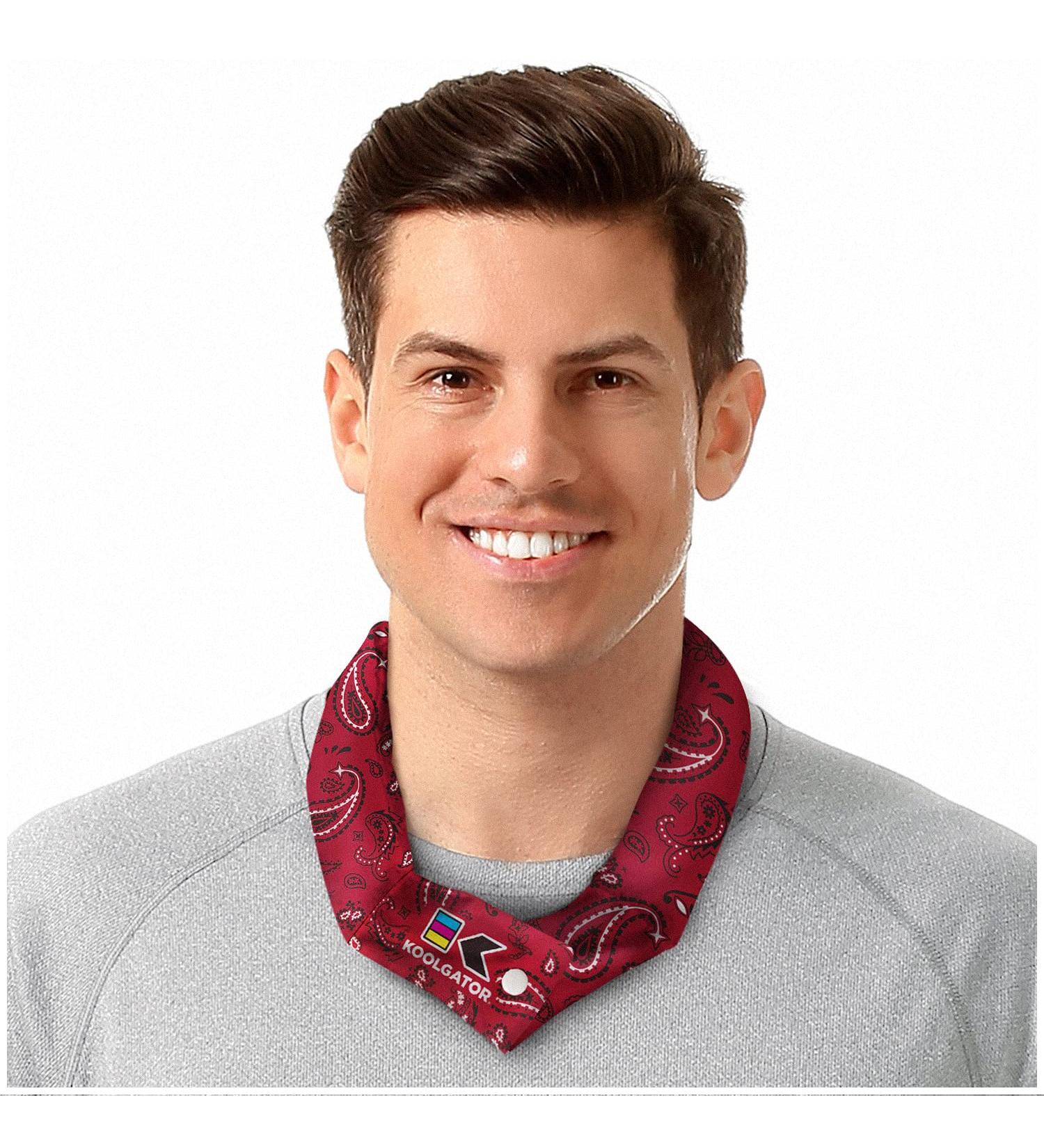 KOOLGATOR Cooling Neck Wrap - Red Paisley 1.0 - Gel Ice Wrap for Neck, Face & Shoulders - Cooling Bandana for Women, Men & Kids - Buy Online on GoSupps.com