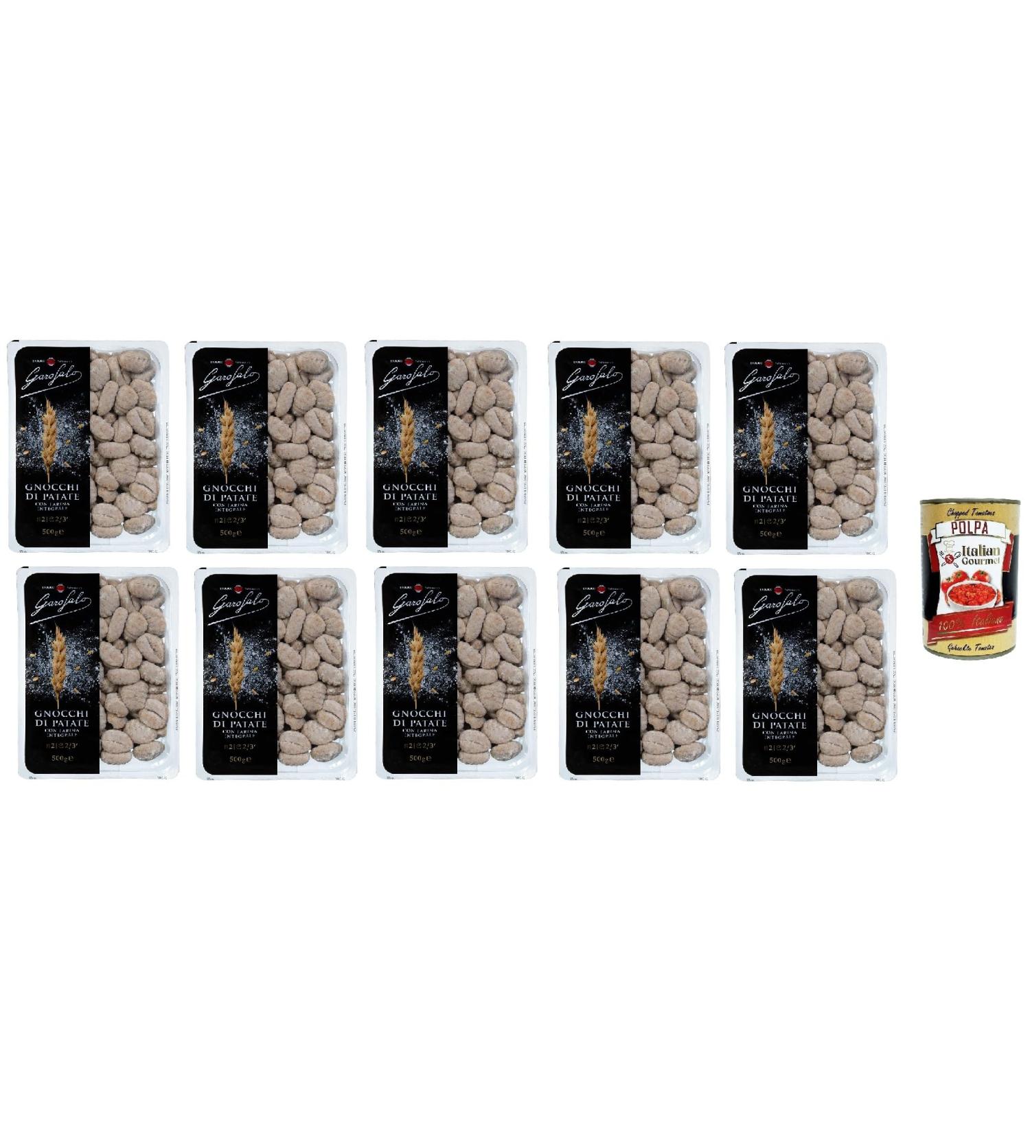  Italian Gourmet E.R. Garofalo Whole Grain Potato Gnocchi Pack of 10 Organic Durum Wheat Whole Grain Pasta 500g + Gourmet Italian Polpa 400g - Buy Online on GoSupps.com