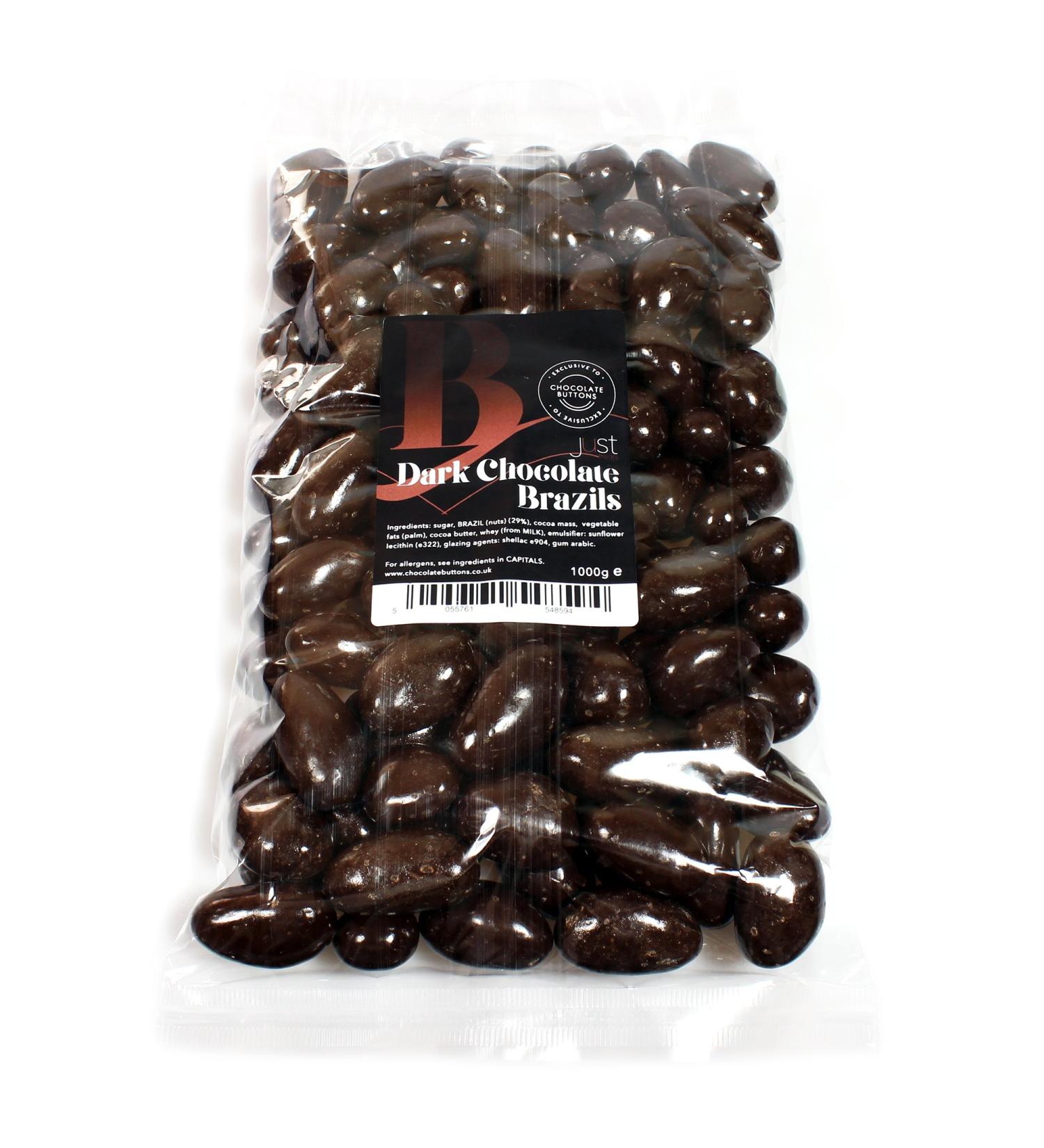 Just Treats Dark Chocolate Brazils (1 Kilo Party Bag) 1000g Party Bag - Buy Online on GoSupps.com