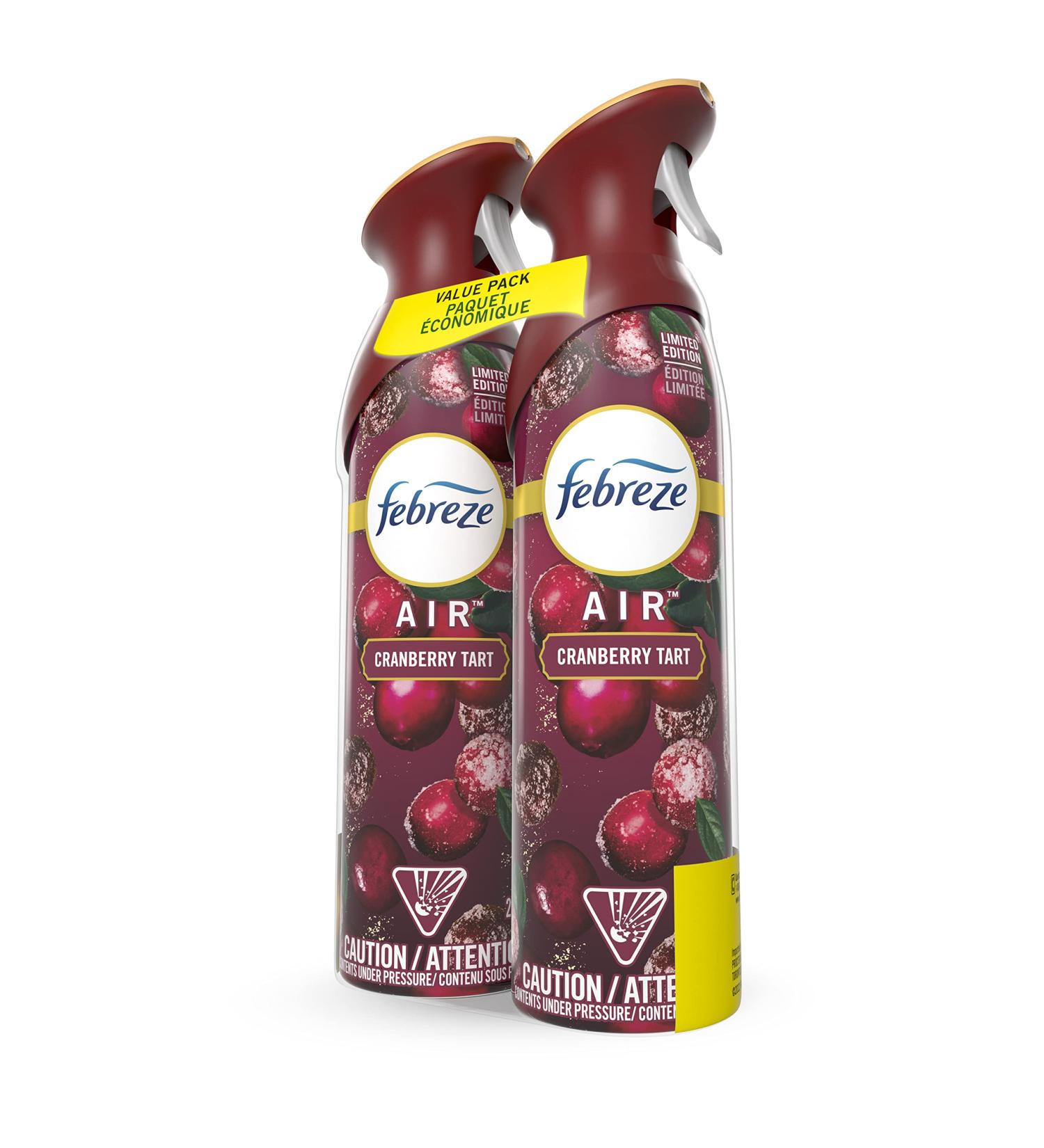 Febreze Air Effects Odor-Fighting Air Freshener Cranberry Tart 250 g Aerosol Can Pack of 2 - Buy Online on GoSupps.com