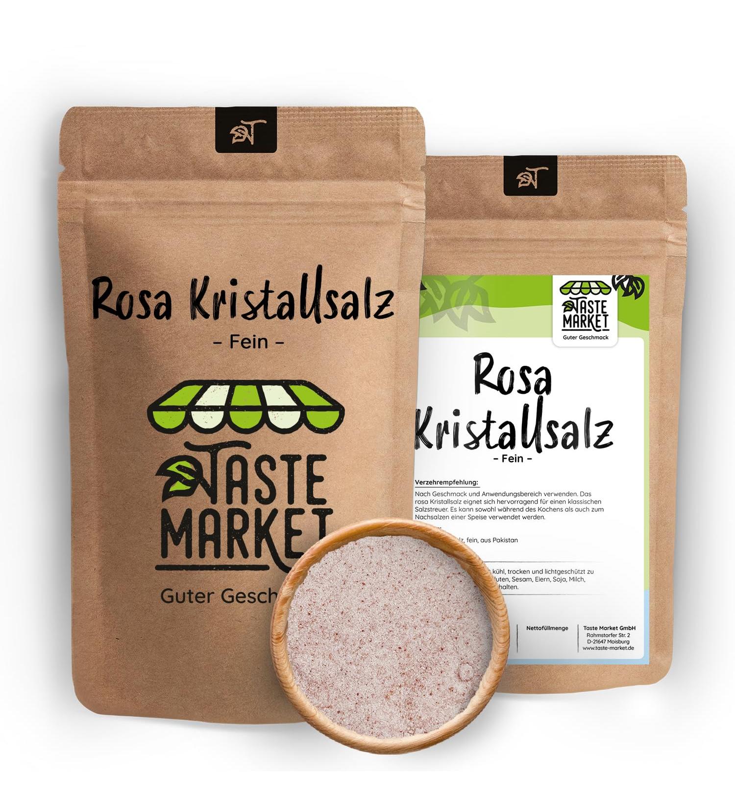  TASTE Guter Geschmack 200g of fine pink crystal salt - known as Himalayan salt - Natural salt - from Pakistan - Taste Market - Buy Online on GoSupps.com