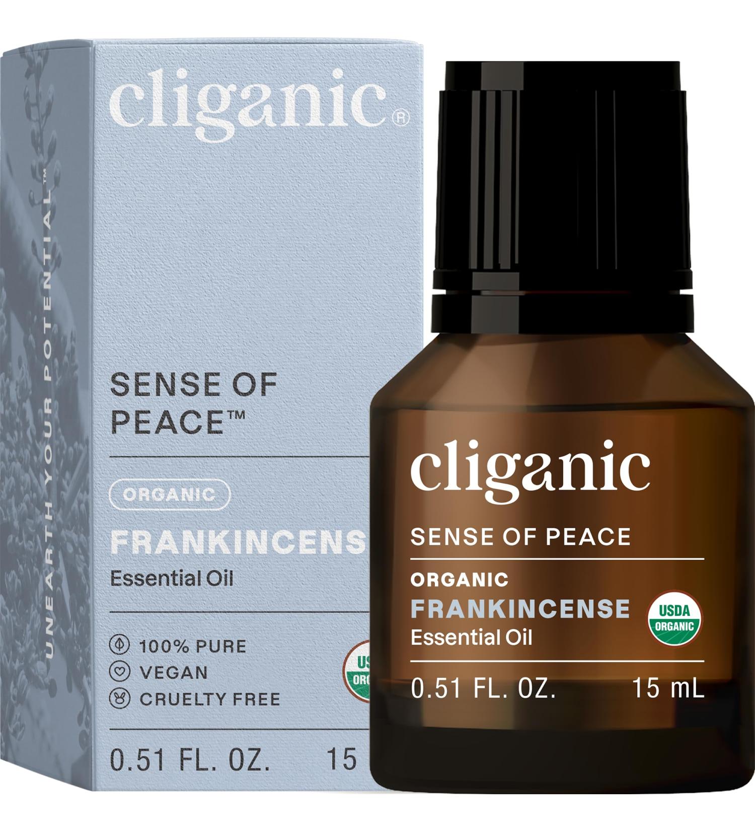 Cliganic Organic Frankincense Essential Oil - Boswellia Serrata 100% Pure Natural Undiluted for Aromatherapy | Non-GMO Verified - Buy Online on GoSupps.com