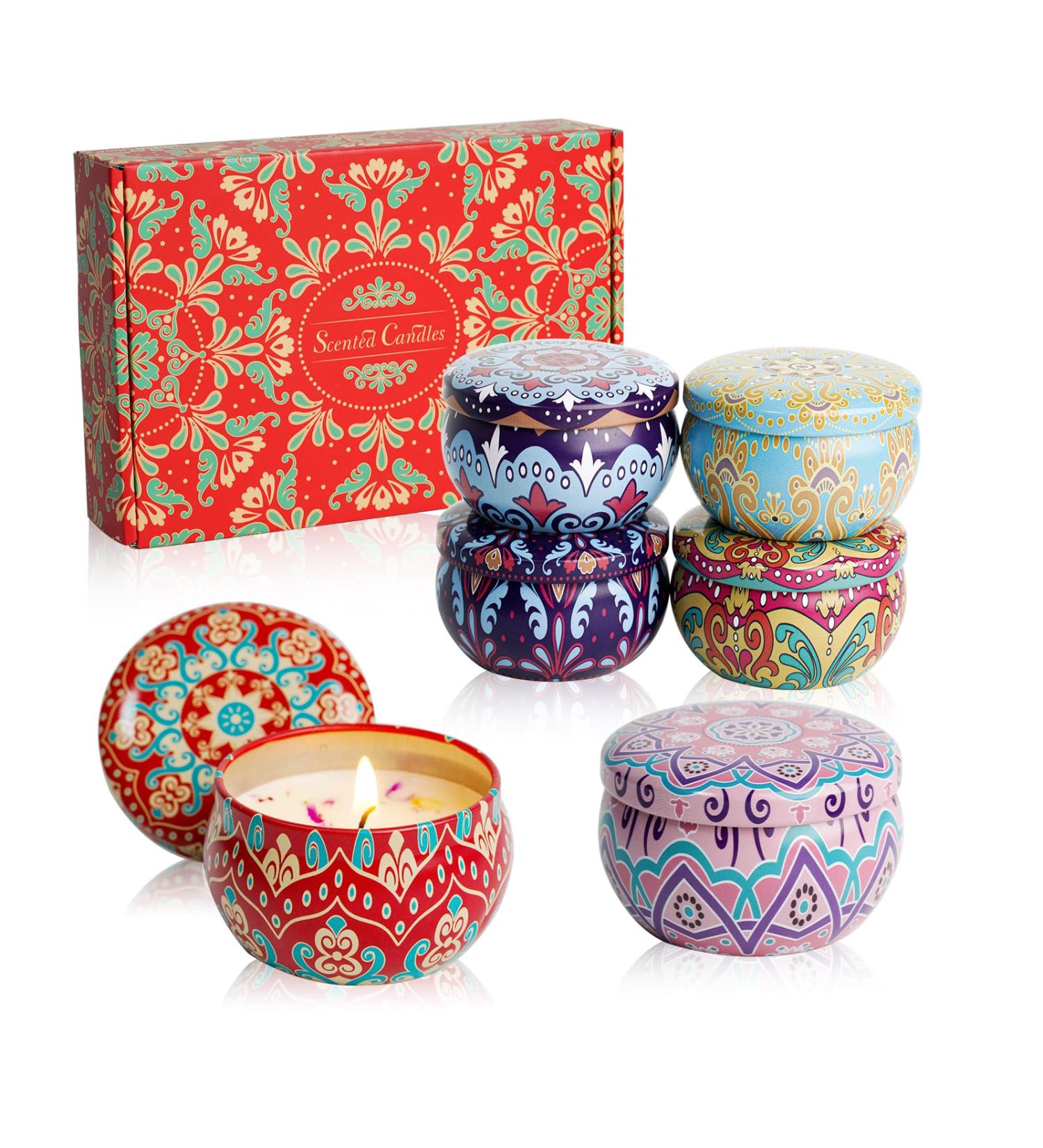 Premium Scented Candles Gift Set - 6 Pack Aromatherapy & Stress Relief Gifts for Women | Long-Lasting Natural Soy Wax Vanilla - Perfect Mothers Day Gift - Buy Online on GoSupps.com