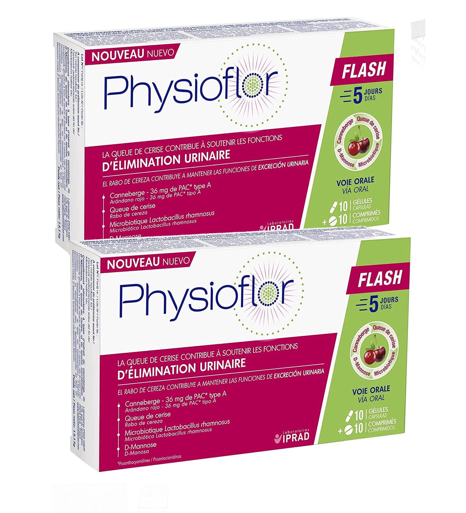 Iprad Physioflor Flash - 10 Capsules + 10 Tablets - Pack of 2 Boxes (2) - Buy Online on GoSupps.com