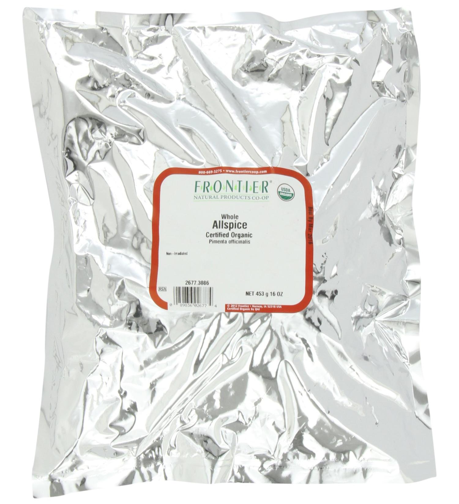 Certified Organic Frontier Allspice Whole - 16 oz Bag - Buy Online on GoSupps.com