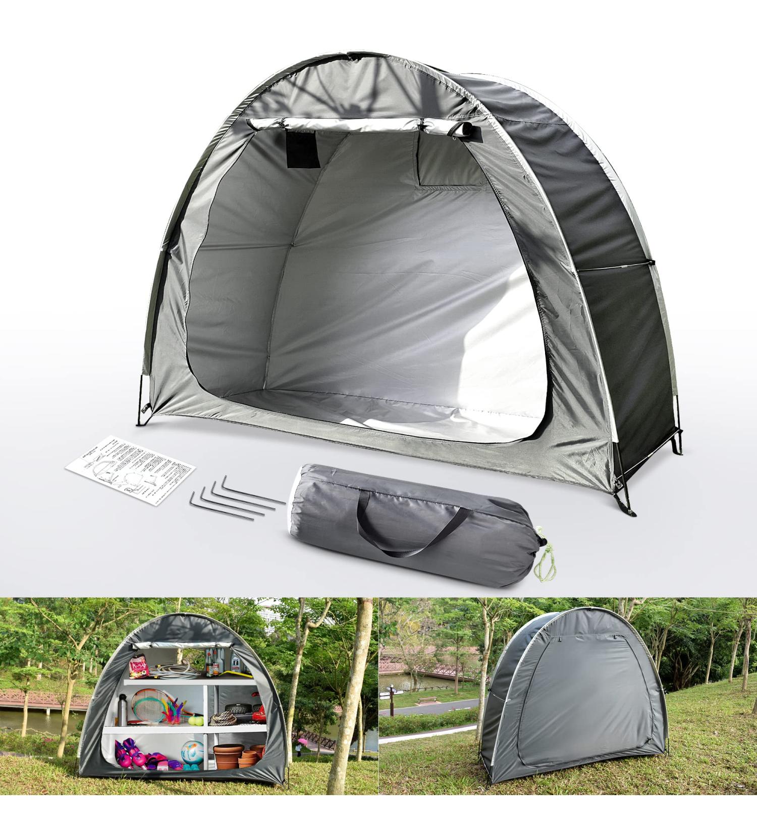 Foldable Outdoor Bike Cover Storage Tent | Waterproof Storage for Bikes, Garden Tools, Lawn Mower | AU-94R - Buy Online on GoSupps.com