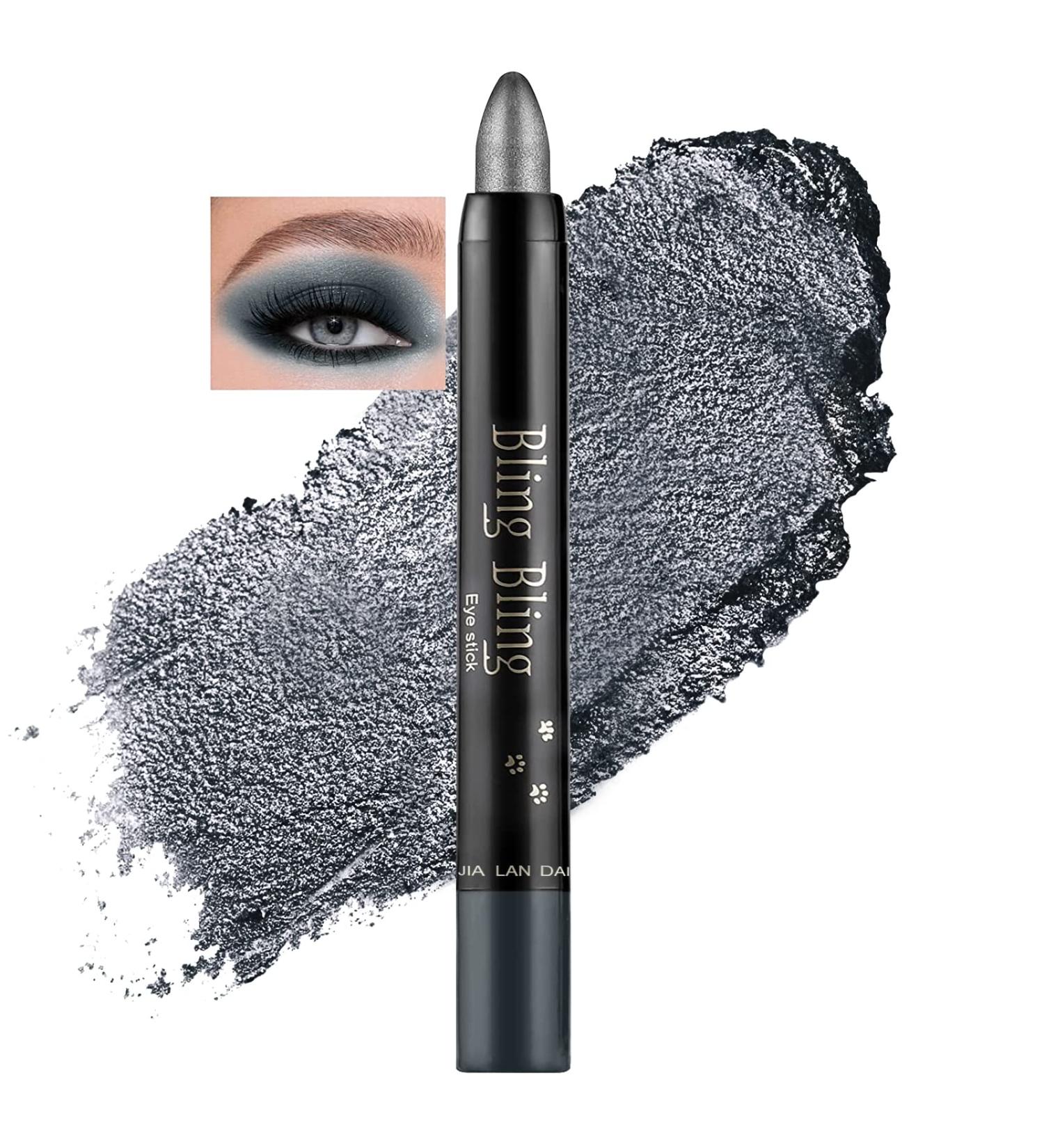 Beliky Girl Eyeshadow stick glitter eyeshadow glitter eyeshadow eyeshadow glitter stick 15 colors glitter eyeshadow stick ultrapigmented makeup eyeshadow powder stereo black - Buy Online on GoSupps.com