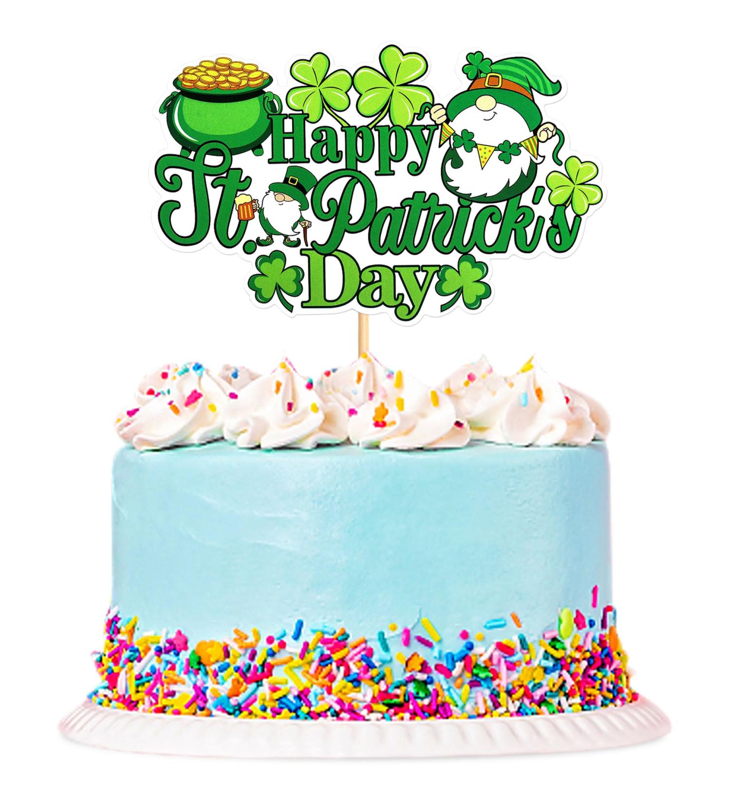 Cyodoos 1Pc Happy St. Patrick's Day Cake Topper Shamrock Cake Pick for St.Patricks Baby Shower Party Supplies Birthday Decorations Cy-24-sp-001 - Buy Online on GoSupps.com