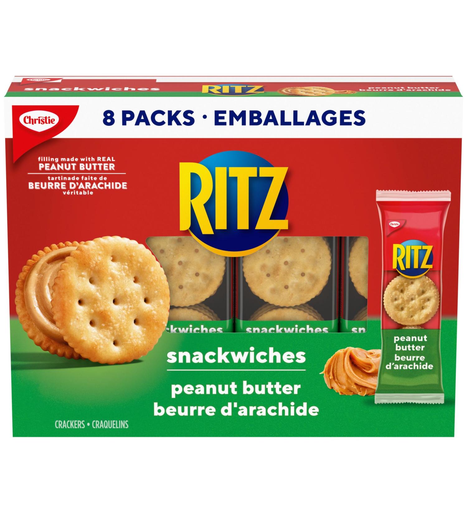 RITZ Peanut Butter Cracker Snackwiches Filling Made With Real Peanut Butter 312 g (Pack of 8) Peanut Butter 312 g (Pack of 1) - Buy Online on GoSupps.com