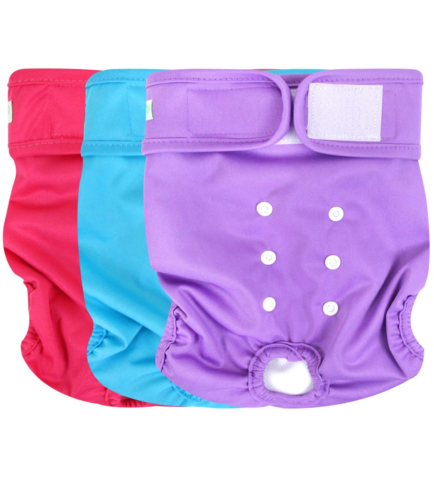 wegreeco Washable Female Dog Diapers (Pack of 3) - Medium Size (12-15 Waist) - Bright Colors - Buy Online on GoSupps.com