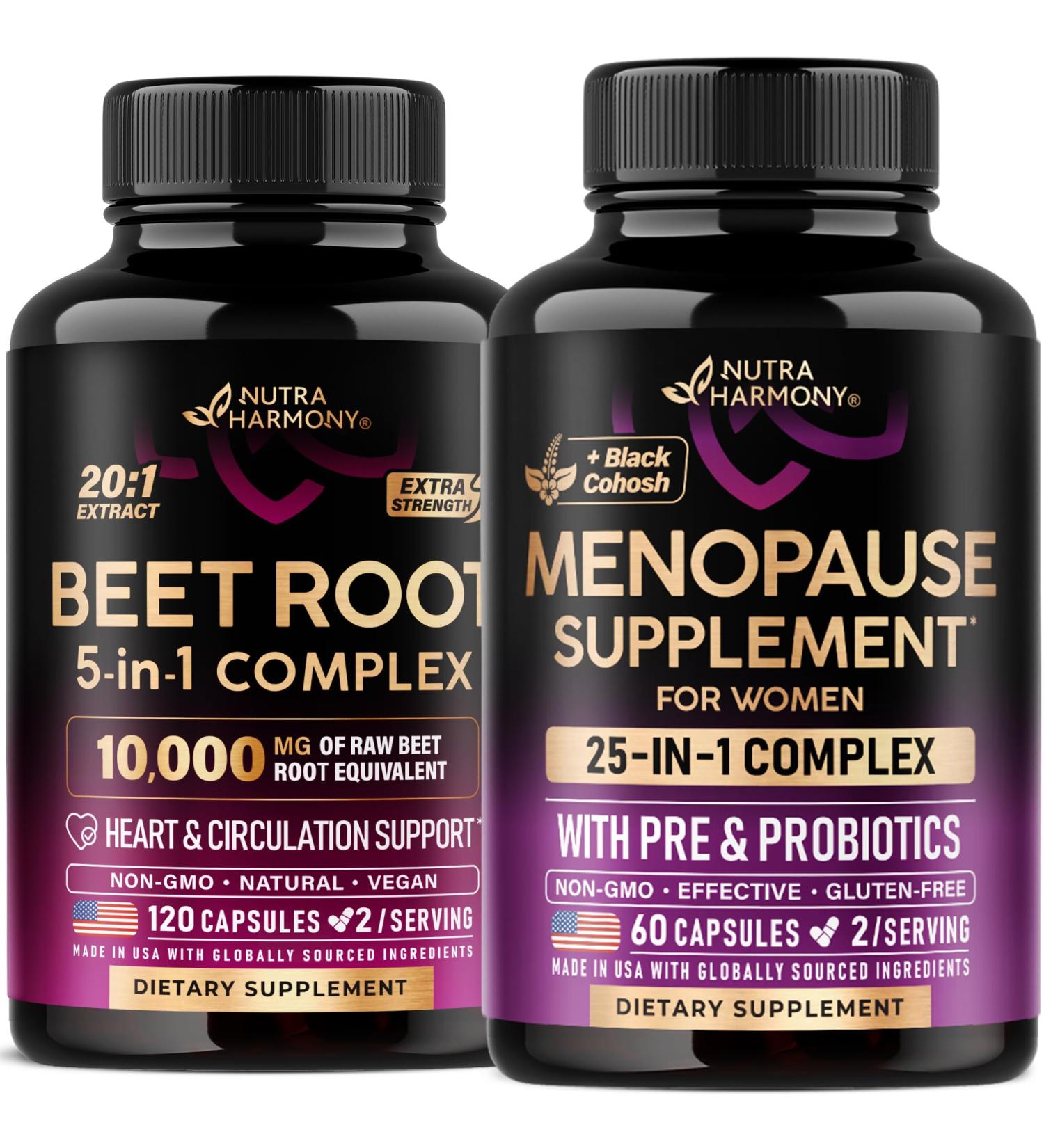 NUTRAHARMONY Beet Root Capsules & Menopause Supplement