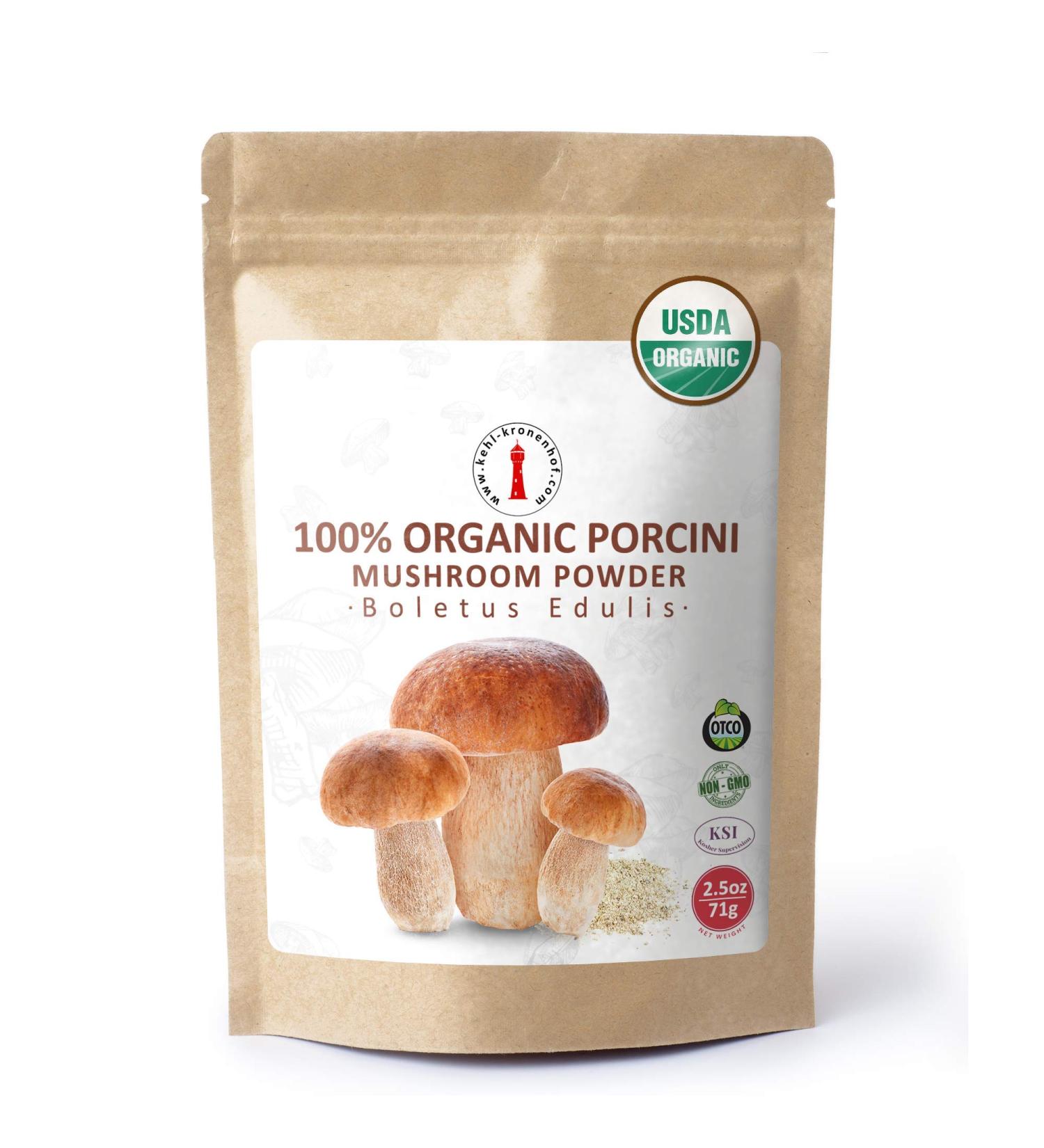 Organic Dried Porcini Mushroom Powder - 2.5 oz | USDA Certified, Kosher, Vegan, Vegetarian | Non-GMO & Gluten Free - Buy Online on GoSupps.com