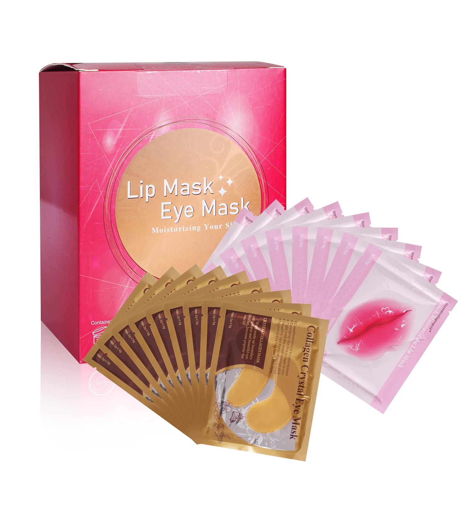 MEICOLY 30 Pads Gold Under Eye Mask Gel and Lip Mask Set | Moisturizing Crystal Collagen Anti-Aging Patches for Dark Circles | Eye and Lip Care Kit with Box - Buy Online on GoSupps.com
