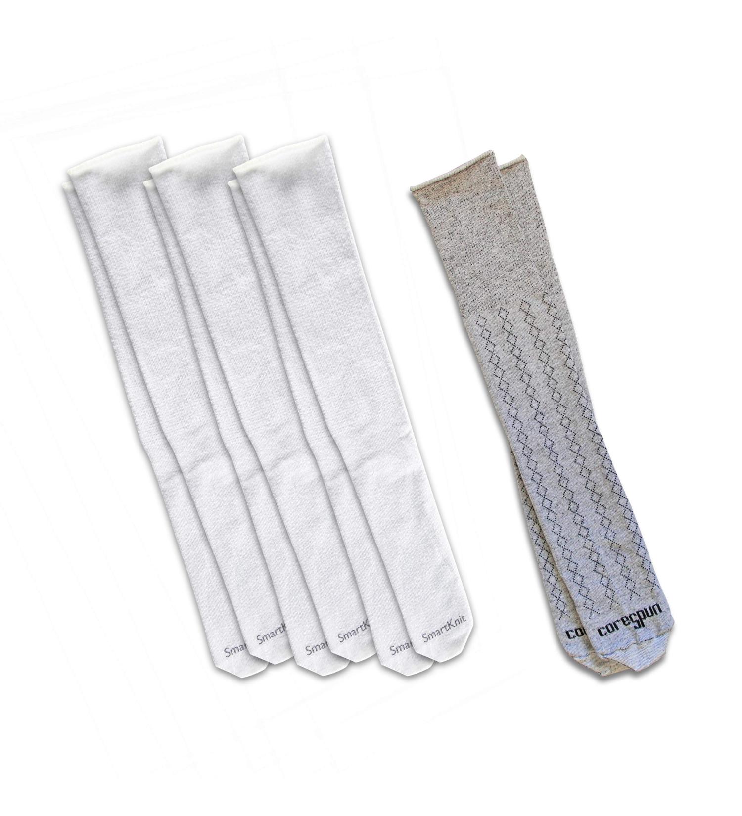 CORE-SPUN BY THERAFIRM SmartKnit Adult AFO Interface Socks - 4 Pack (White Diamond/Grey/Black) - Buy Online on GoSupps.com