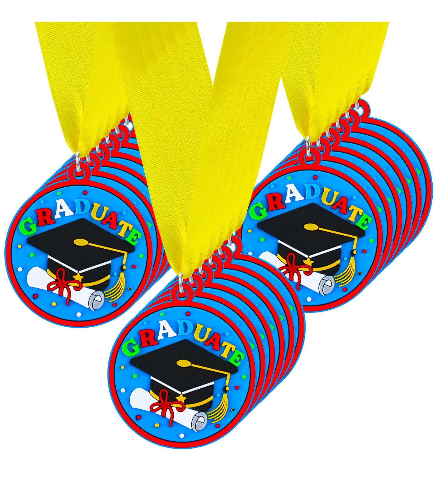 Tigeen Kids Kindergarten Graduation Medal - 2 Inch Rubber Award with Neck Ribbon - Buy Online on GoSupps.com