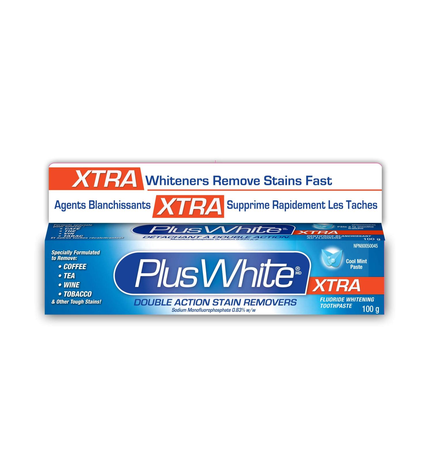 Plus White Whitening + Protection Toothpaste Xtra Whitening Power Cool & Crisp Mint 3.5 oz (Pack of 6)