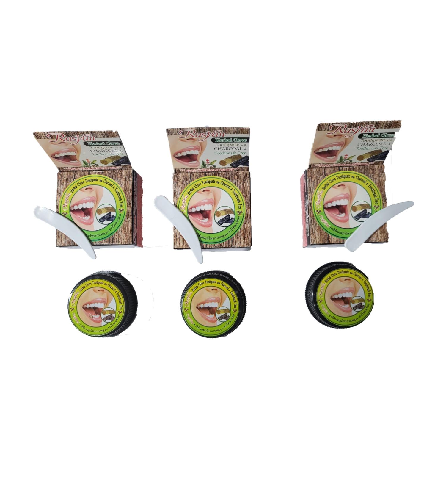 Rasyan Herbal Clove Toothpaste Charcoal (3 Packs Charcoal) - Buy Online on GoSupps.com