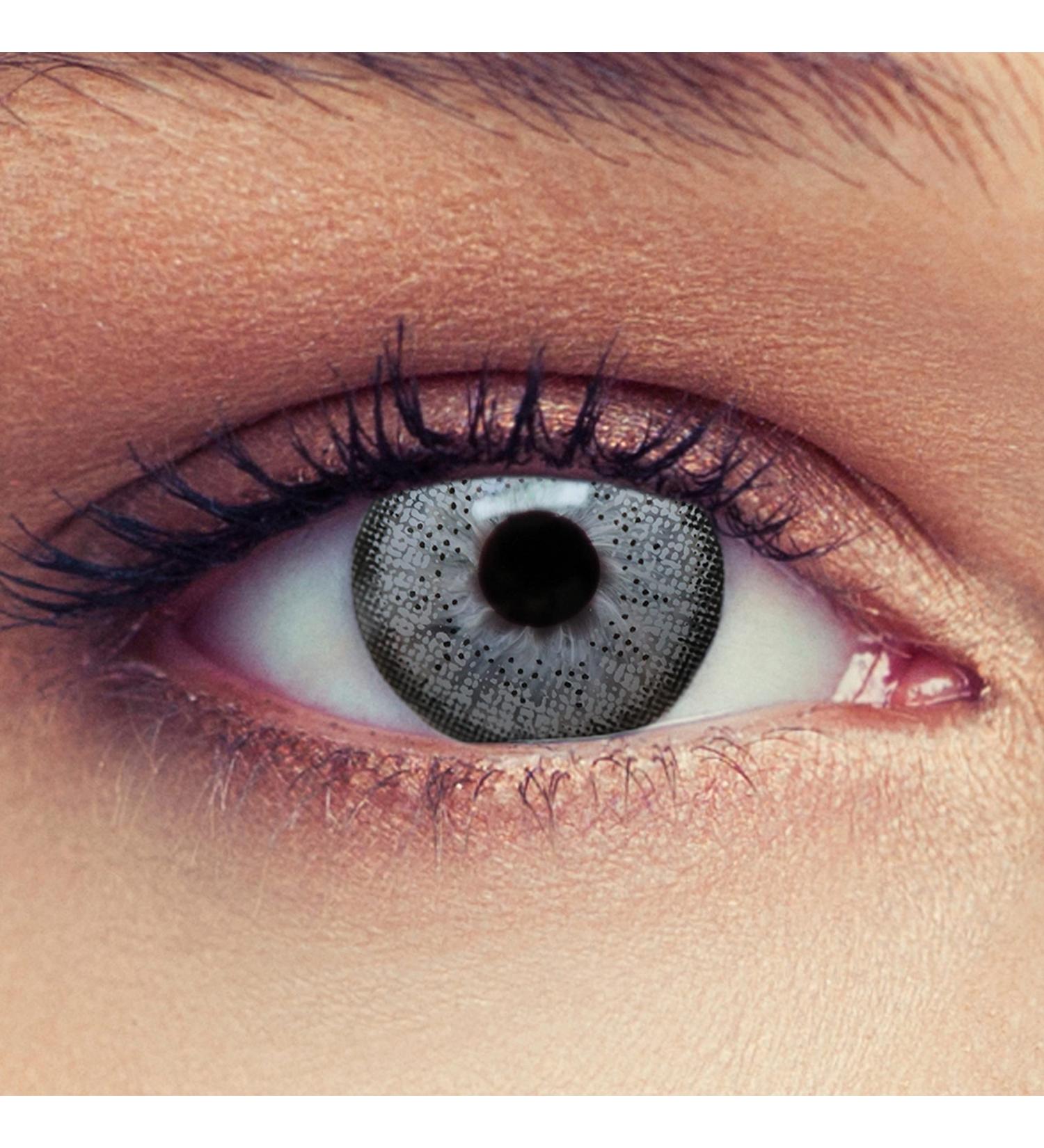 Natural Gray Contact Lenses - 1 Pair Monthly Colored Lenses for Dark Eyes | Free Container | No Prescription Needed - Buy Online on GoSupps.com