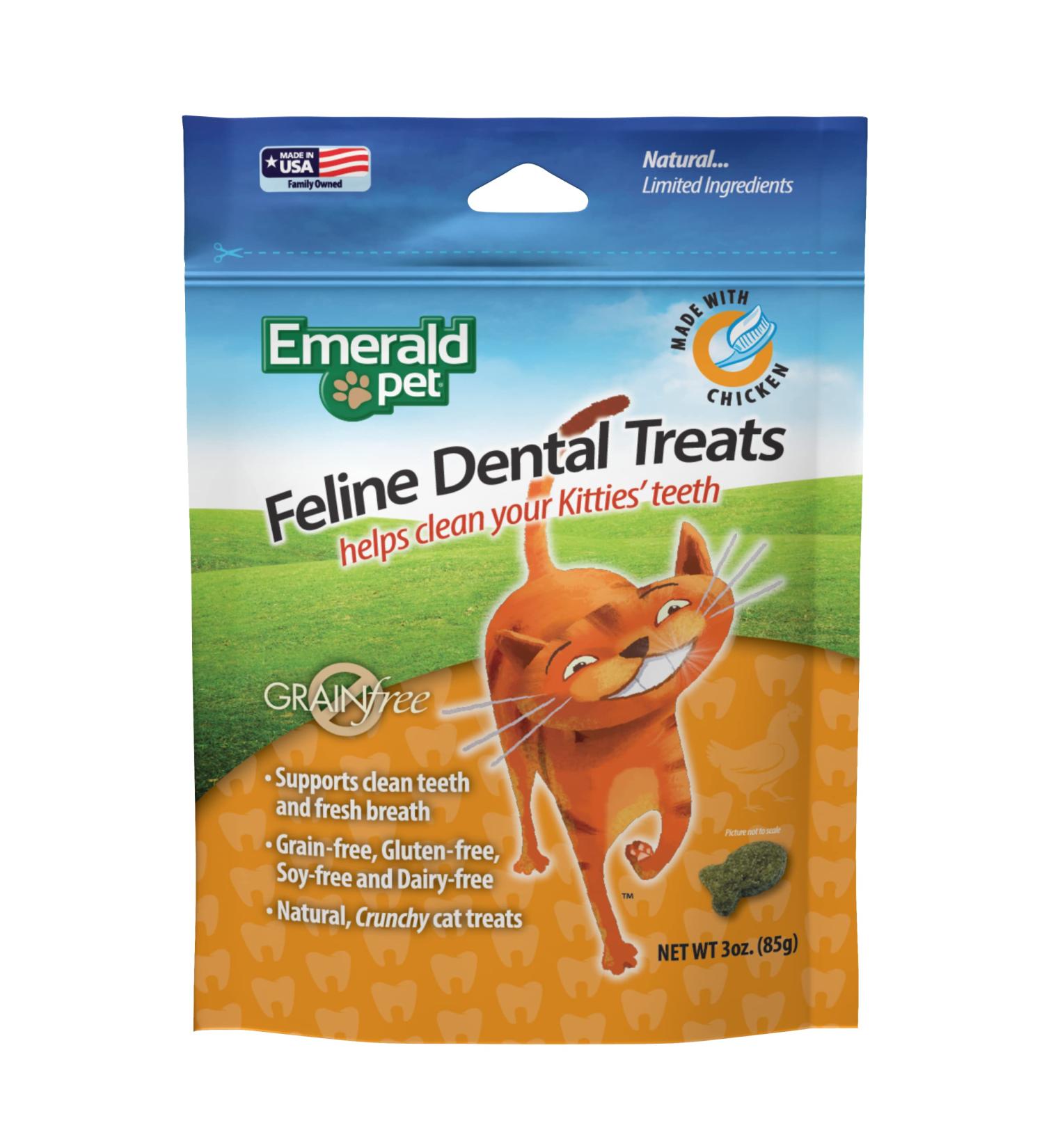 Emerald Pet Cat Chicken Dental Grain Treats - Healthy Tasty & International Shipping Available - Buy Online on GoSupps.com