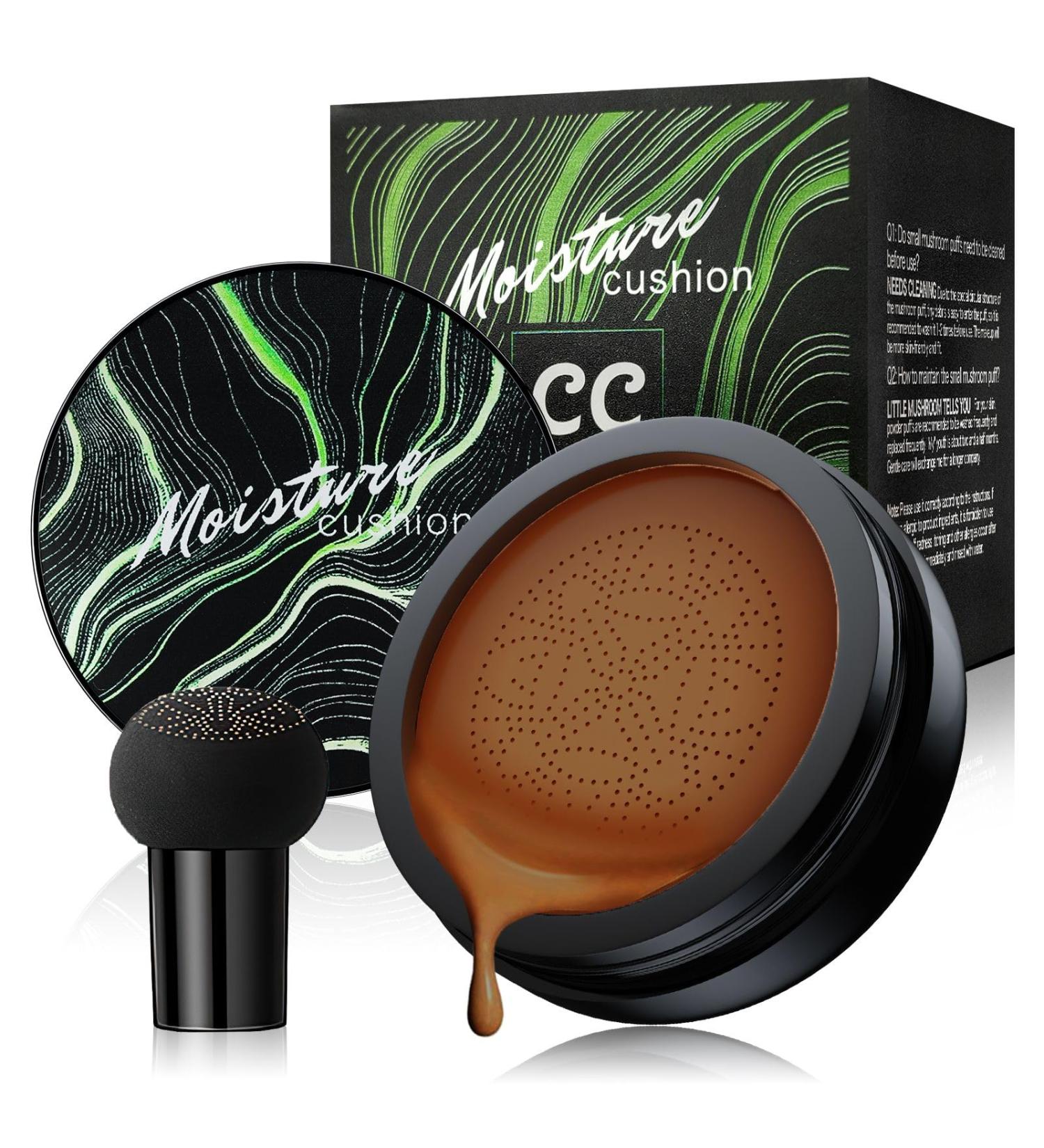 Mushroom Head Air Cushion CC Cream Foundation - Brightening & Moisturizing BB Cream Makeup Long Lasting Matte Concealer for All Skin Types Valentines Day Gifts for Her (Deep 3.21 Ounce (Pack of 1)) - Buy Online on GoSupps.com